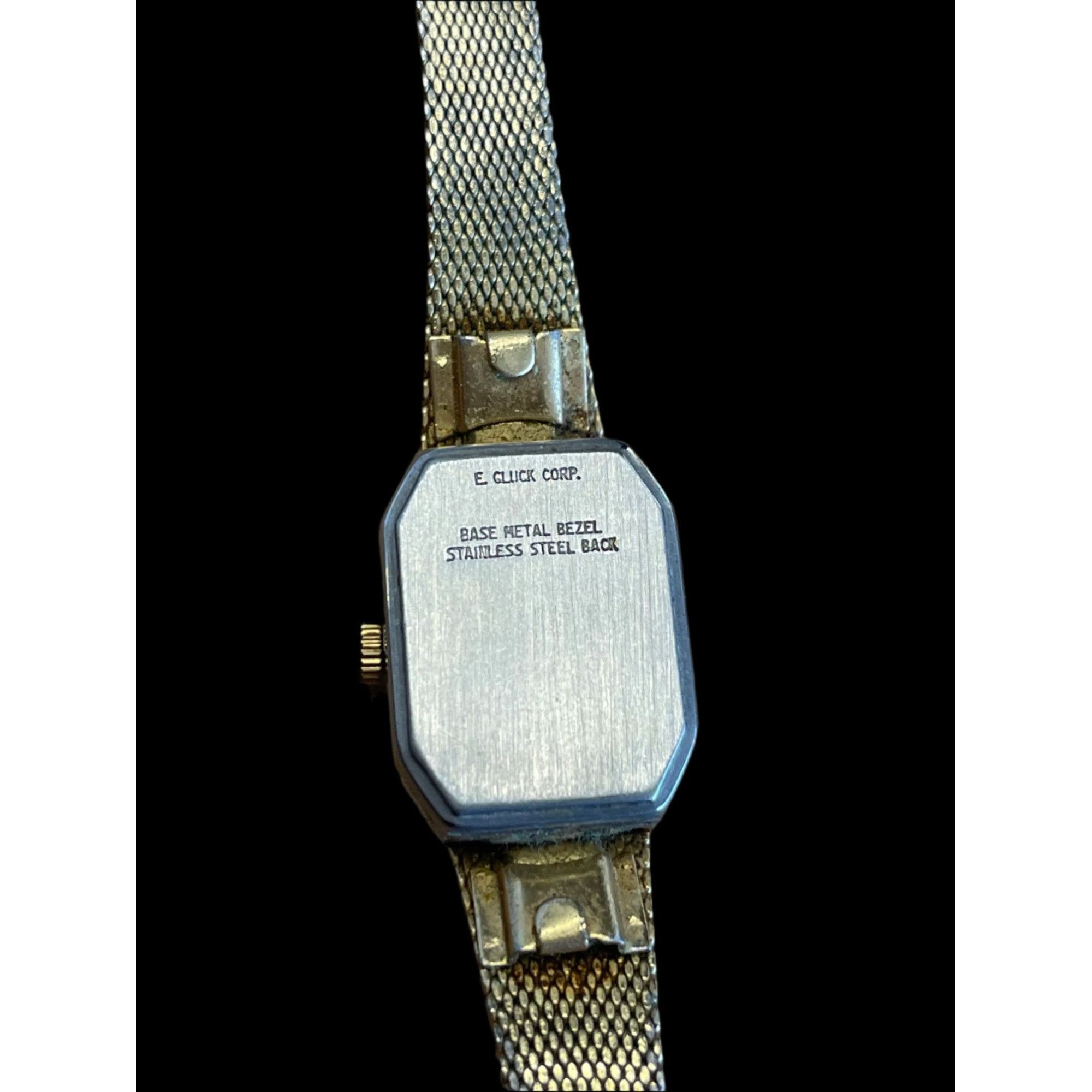 Vintage Armitron E. Gluck Corp 25/4136 Gold Tone Quartz Movement Lad Size ONE SIZE - 5 Thumbnail