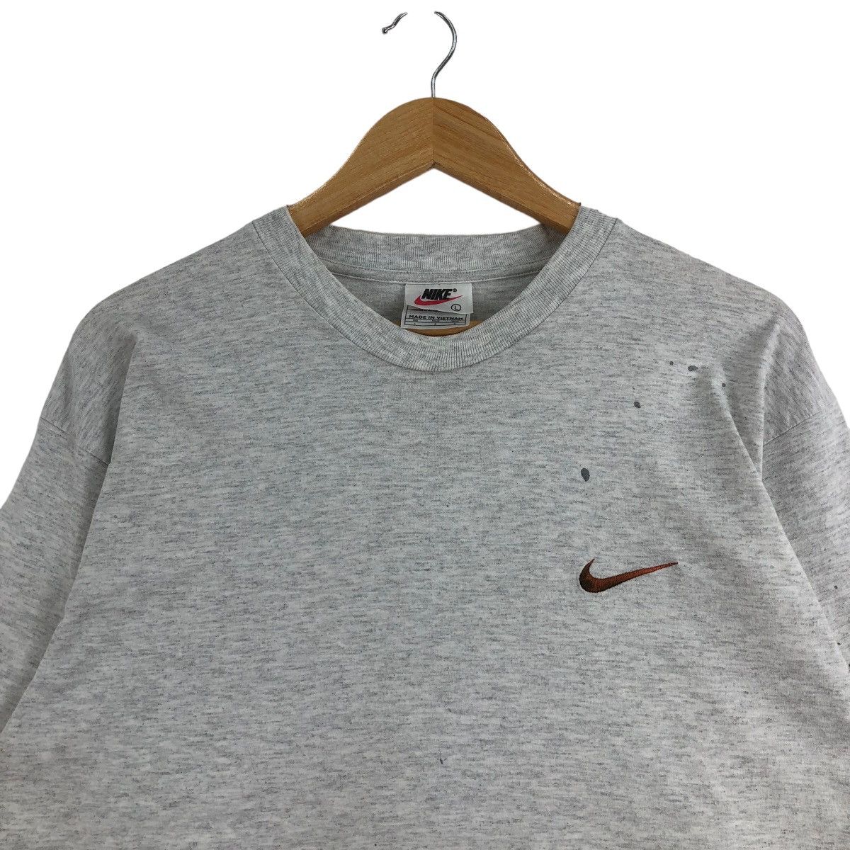 Nike × Vintage Vintage 90s NIKE Long Sleeve Distressed Small Swoosh Size US L / EU 52-54 / 3 - 2 Thumbnail