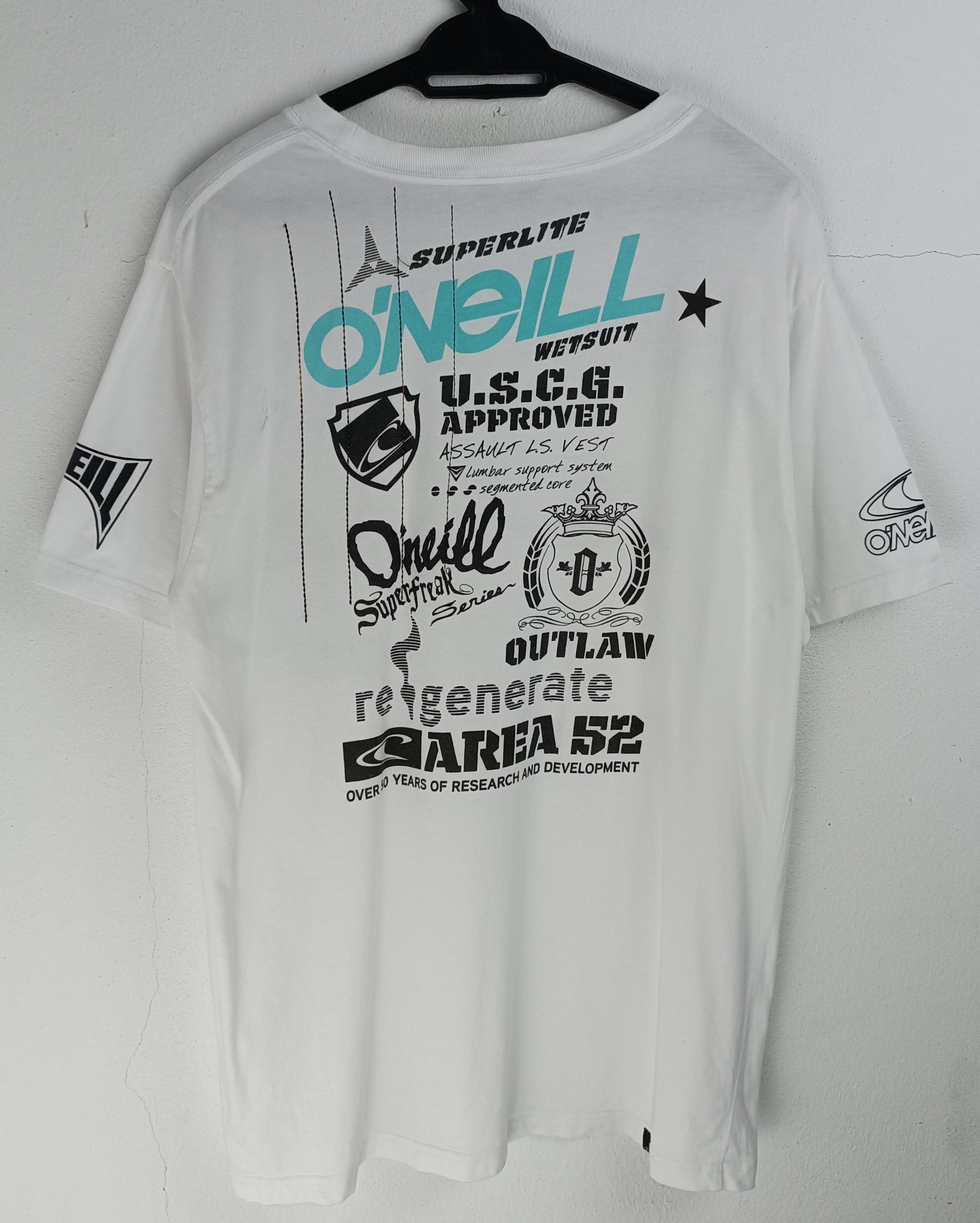 O'Neill VINTAGE O'NEILL FULL LOGO SURF LONGBOARD BEACH SUMMER TEE Size US L / EU 52-54 / 3 - 4 Thumbnail