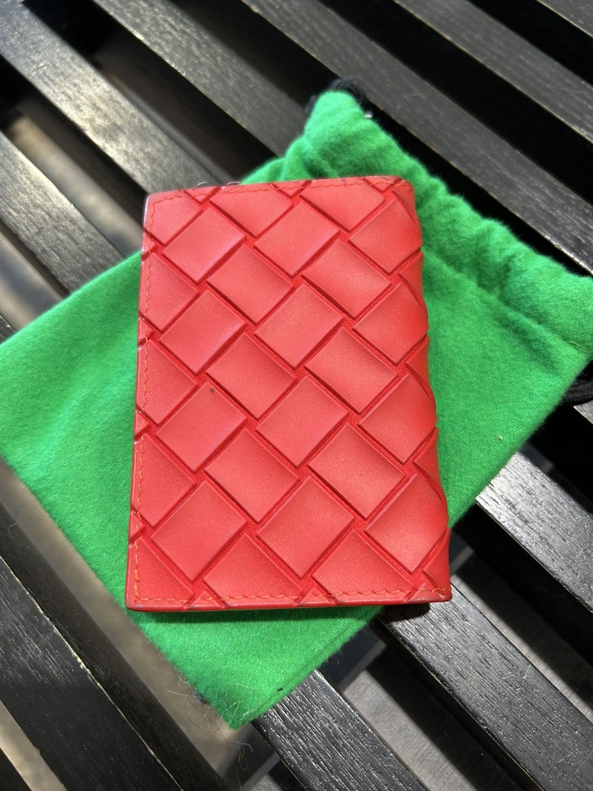 Bottega Veneta Bottega Veneta Red Woven Wallet Size ONE SIZE - 4 Thumbnail