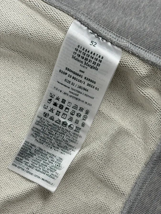 Maison Margiela SS2023 Maison Margiela Grey Signature Zip-up Hoodie Size US L / EU 52-54 / 3 - 15 Thumbnail