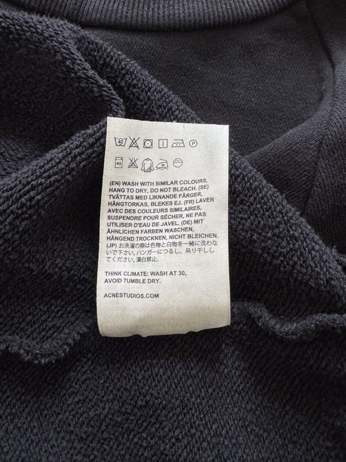 Acne Studios Acne Studios Brian Embroid Poetry Sweatshirt Black Size M Size US M / EU 48-50 / 2 - 6 Thumbnail