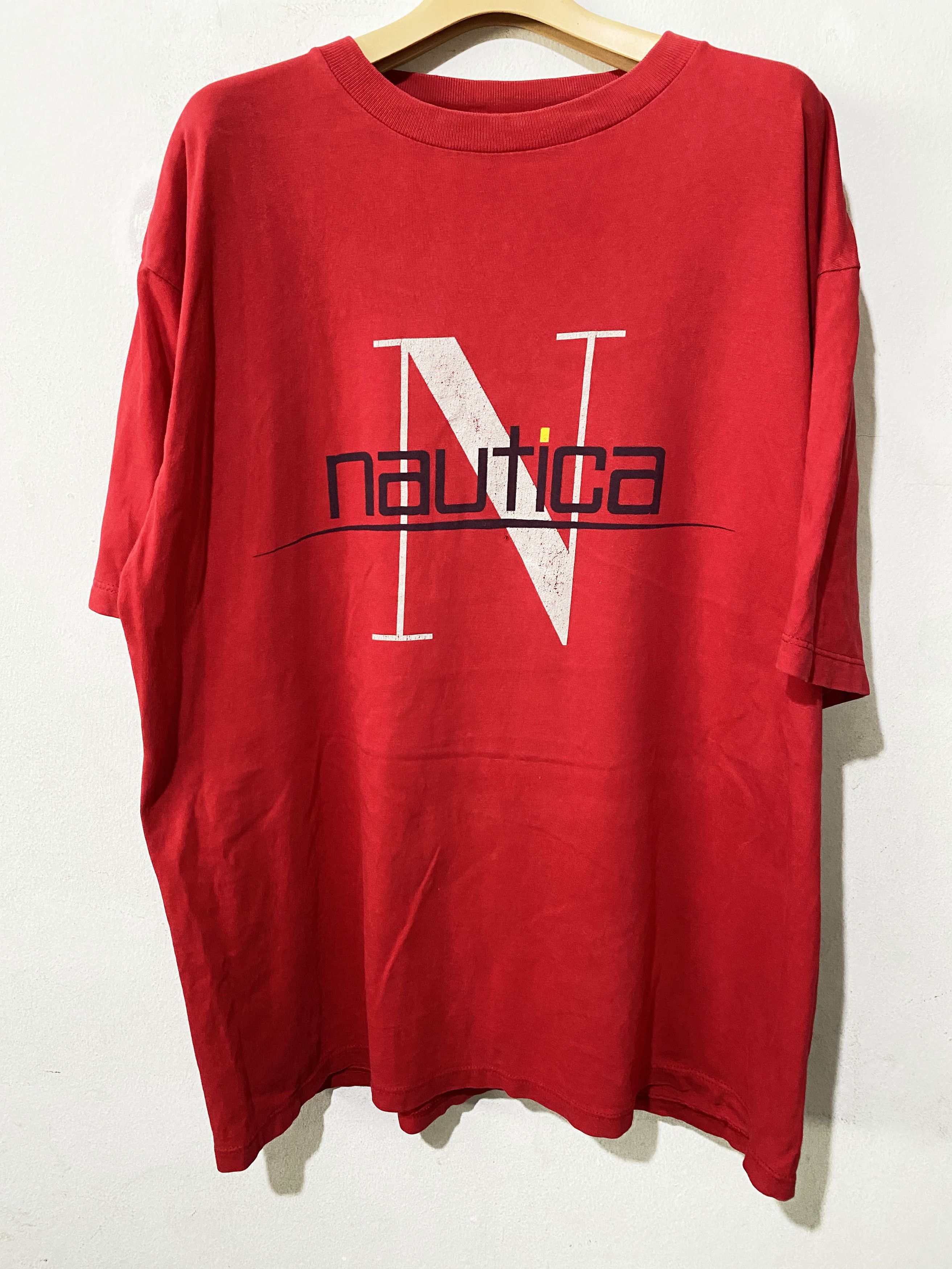 Nautica × Vintage Vintage 90s Nautica Spell Out T-shirt Size US XL / EU 56 / 4 - 1 Thumbnail