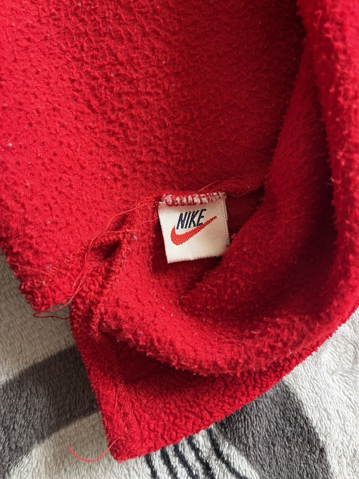Nike × Vintage Vintage 90s red Nike quarter-zip fleece sweatshirt Size US XXL / EU 58 / 5 - 5 Thumbnail