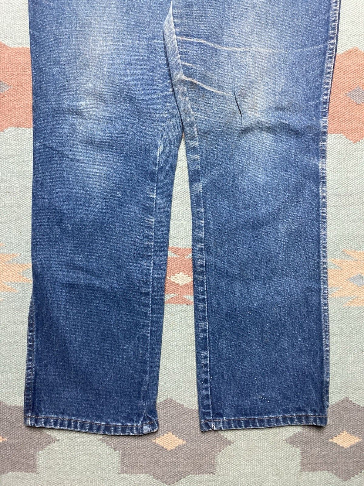 Vintage 80s rustler jeans worn faded denim straight talon USA 37x30 Size US 37 - 2 Thumbnail
