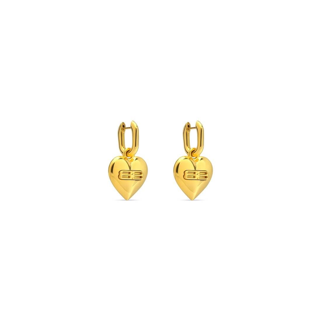 Balenciaga o1mt1gz1224 Size: OS / BB Icon Heart Earrings in Gold Size ONE SIZE - 3 Thumbnail