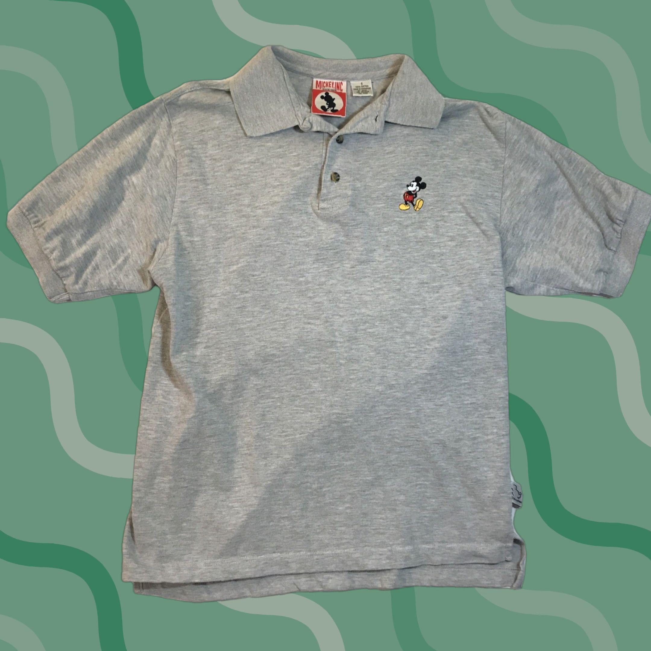 Disney VINTAGE Disney Mickey Mouse Polo Shirt Gray Embroidered Adult Small S Cartoon Mens Size US S / EU 44-46 / 1 - 1 Thumbnail
