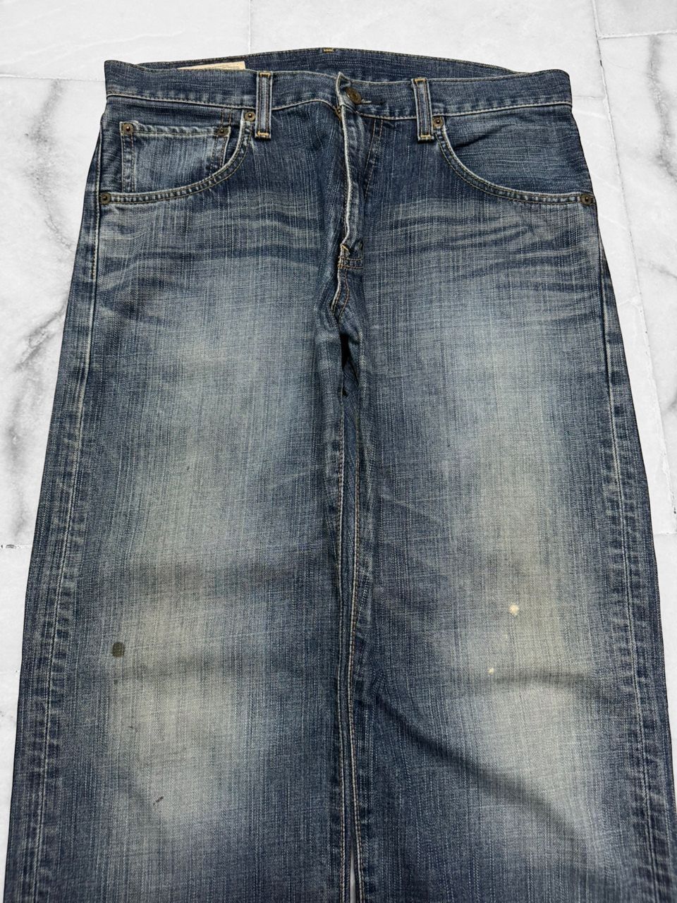 Edwin Vintage 2000s Edwin Fading Distressed Blue Jeans Size US 31 - 5 Thumbnail