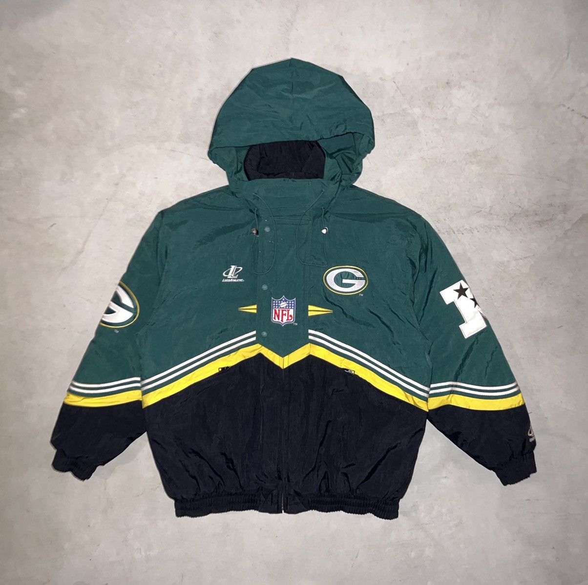 Logo Athletic, Jackets & Coats, Vintagelogo Athleticspro Line Green Bay  Packers Full Zip Jacket Mens Xl