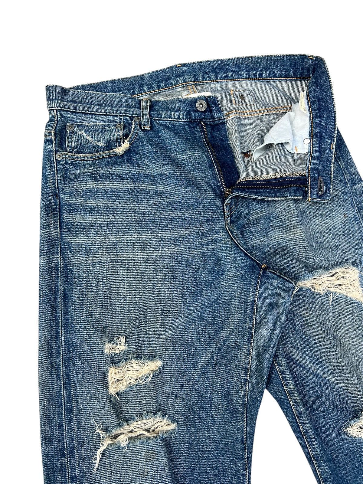 WHIZ LIMITED Whiz Limited Japan Ripped Distress Denim Selvedge Jeans Size US 32 / EU 48 - 8 Thumbnail