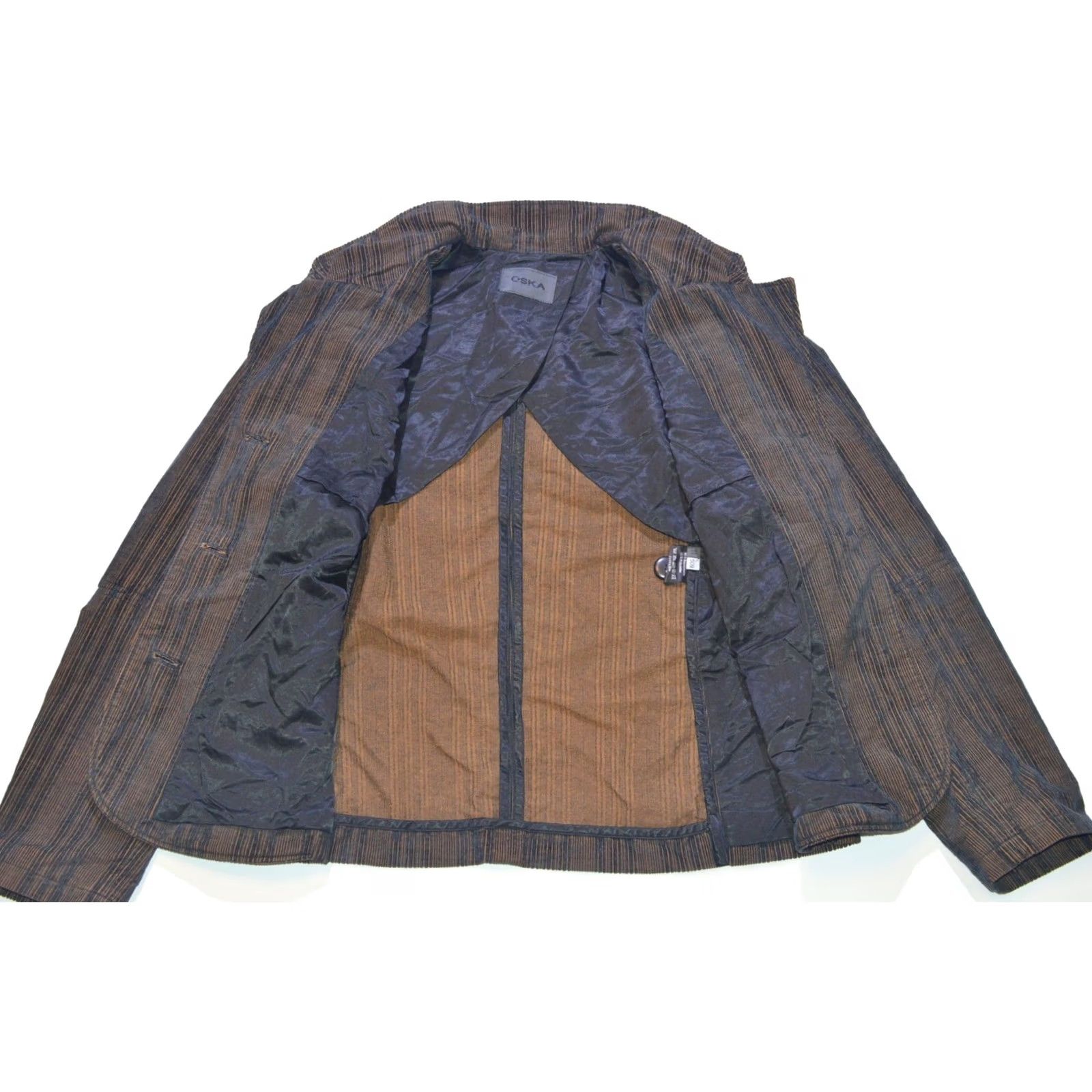 Vintage Wmns OSKA Zita Striped Blazer Jacket - Blazer - Black Gold - Size 2 - Womens - 65% cotton / 35% polyester Size XS / US 0-2 / IT 36-38 - 4 Thumbnail