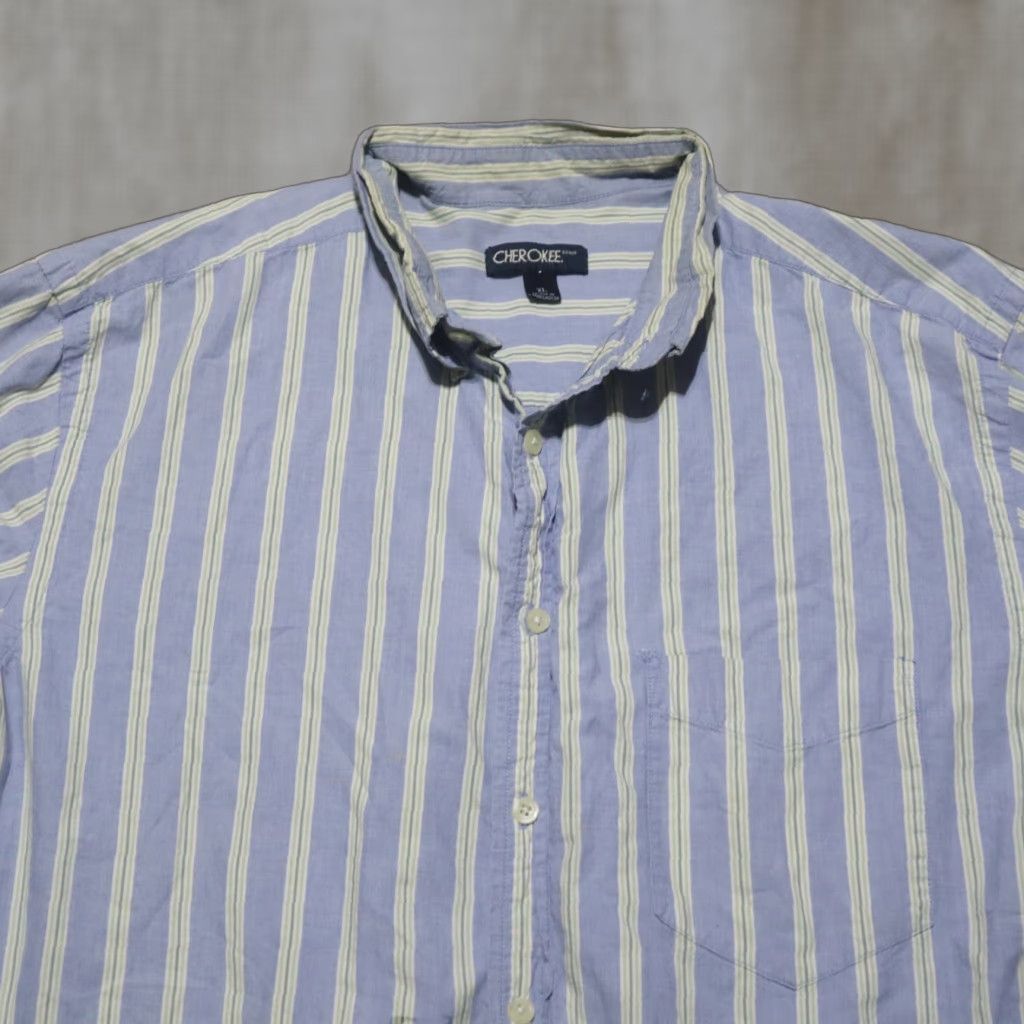 Cherokee VINTAGE Cherokee Blue Striped Button-Up Shirt Long Sleeve Casual Men's XL Size US XL / EU 56 / 4 - 1 Thumbnail
