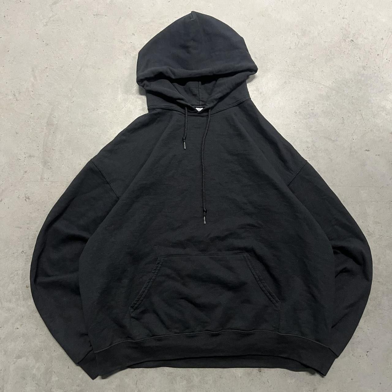 Vintage Crazy Vintage Y2K/2000s Blank Black essential Hoodie! Size US XL / EU 56 / 4 - 1 Thumbnail