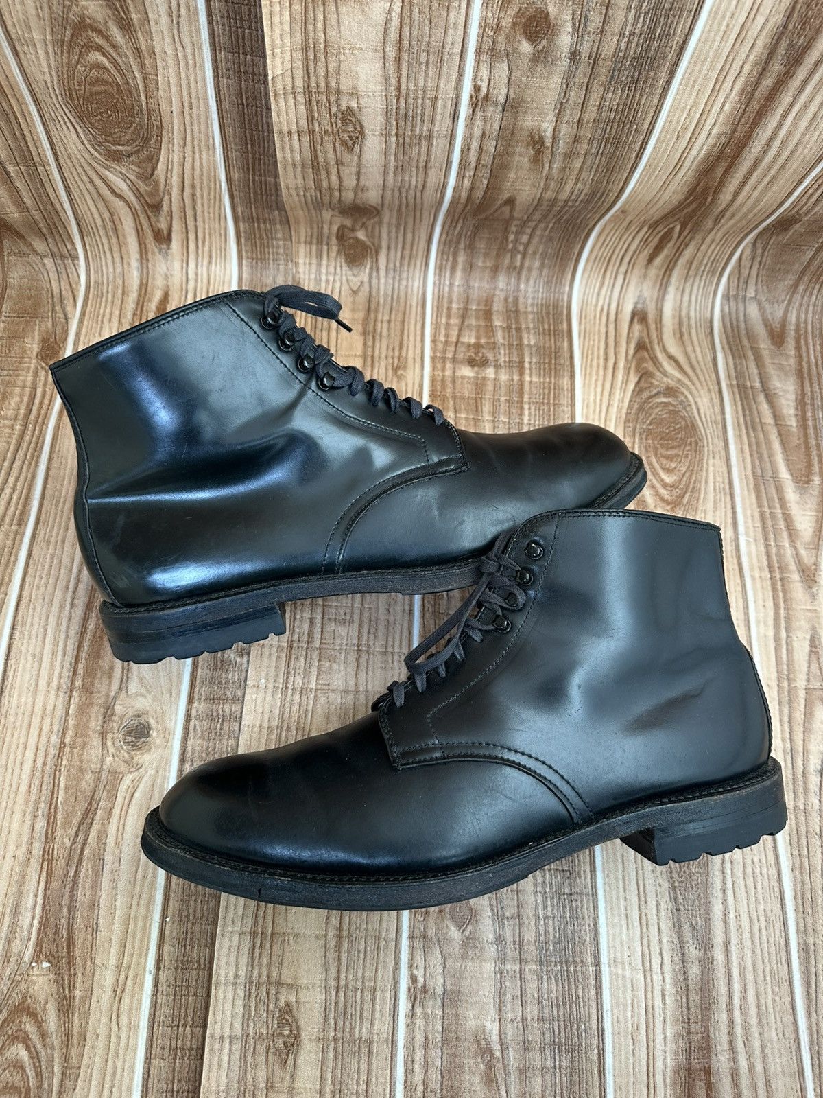 Alden Alden Black Shell Cordovan Leather Boots with Commando Sole Size US 10.5 / EU 43-44 - 10 Thumbnail