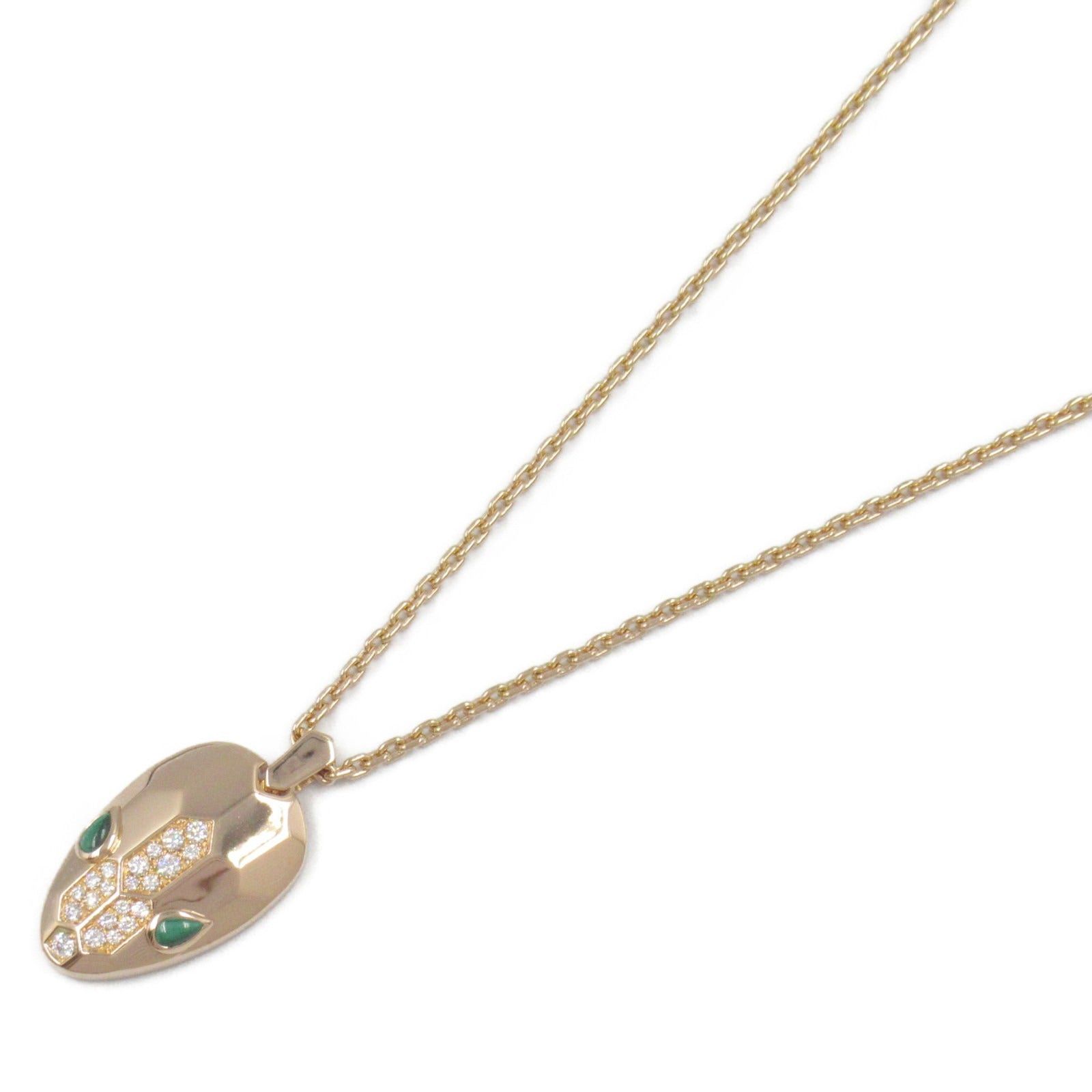 Bvlgari Bvlgari Serpenti Malachite Diamond Necklace K18Pg (Pink Gold) Clear Green Size ONE SIZE - 1 Thumbnail