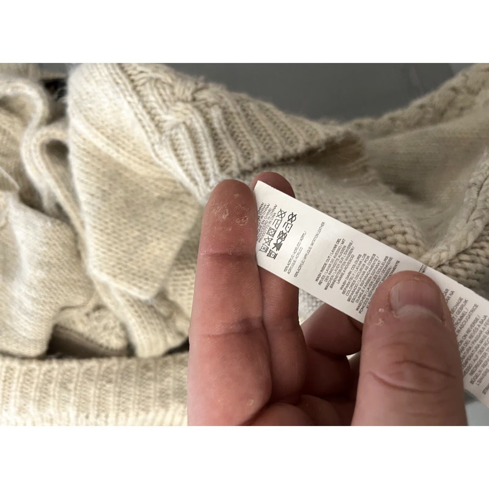 Vintage VINTAGE Atmosphere Women's Sweater Cardigan Size 12 Beige Acrylic Knit Size XL / US 12-14 / IT 48-50 - 6 Thumbnail
