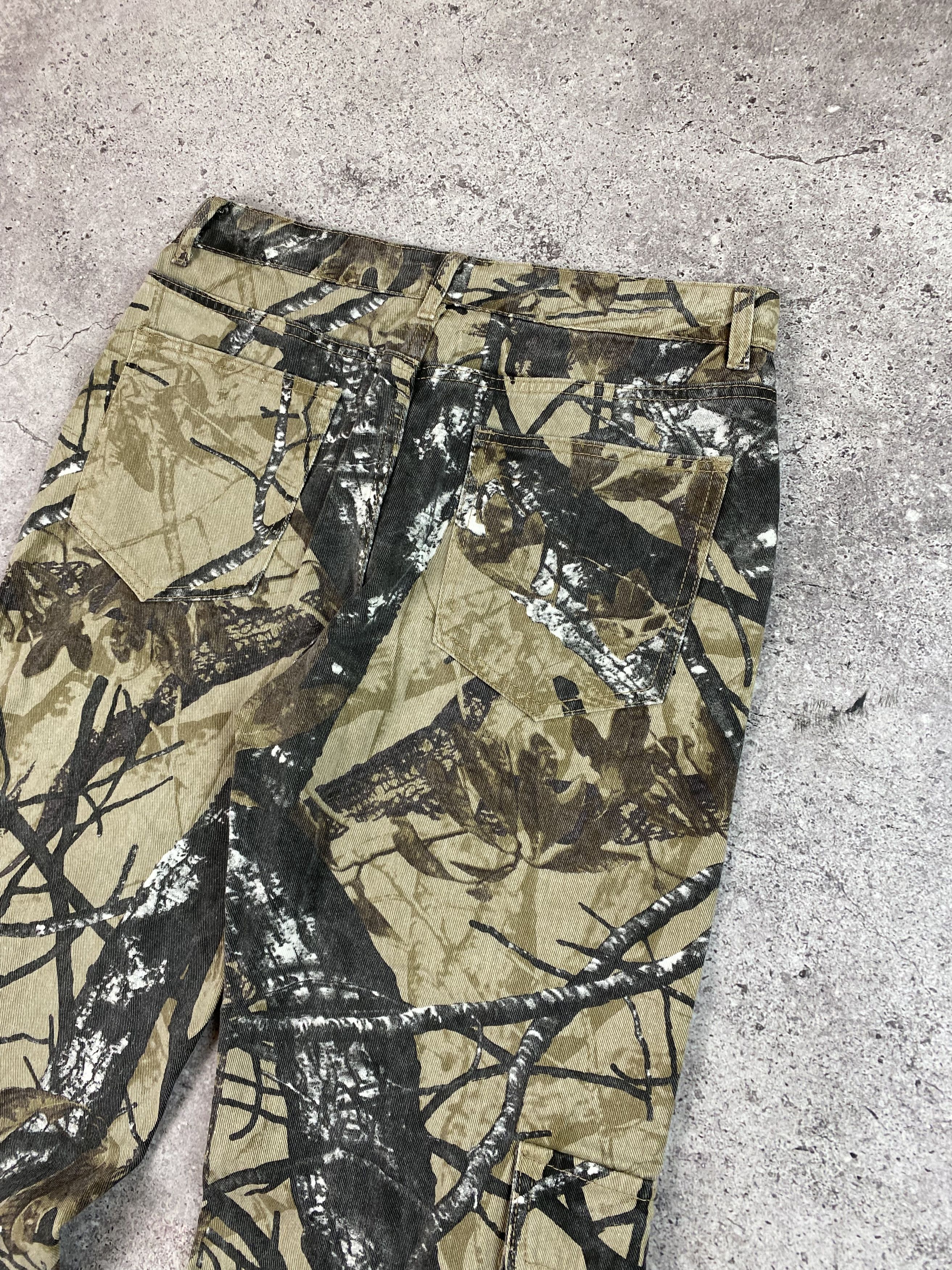 Japanese Brand × Jean Vintage Cargo Rap Baggy Jeans Flared Camo Y2K Size US 31 - 7 Thumbnail