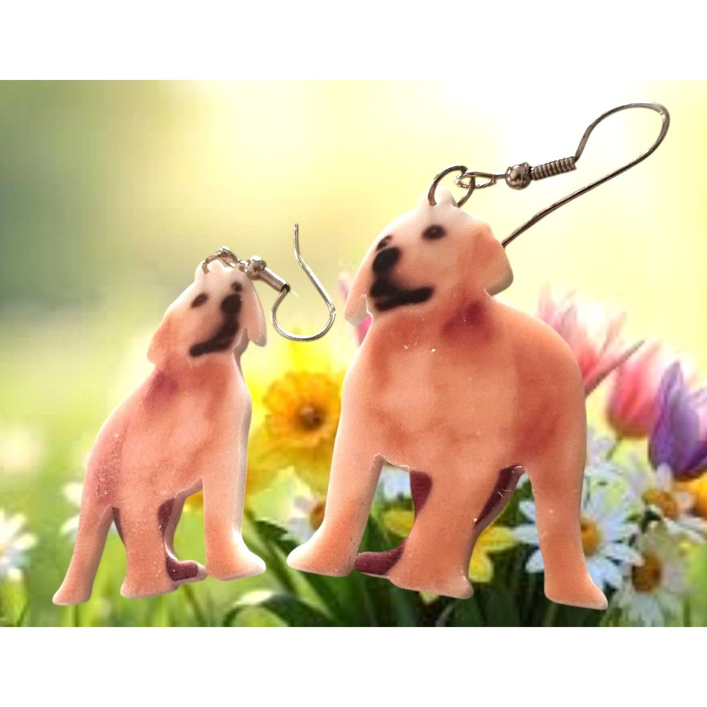 Handmade Golden Retriever Earrings Dangle Hooks Animal Rescue Dogs Ne Size ONE SIZE - 4 Thumbnail