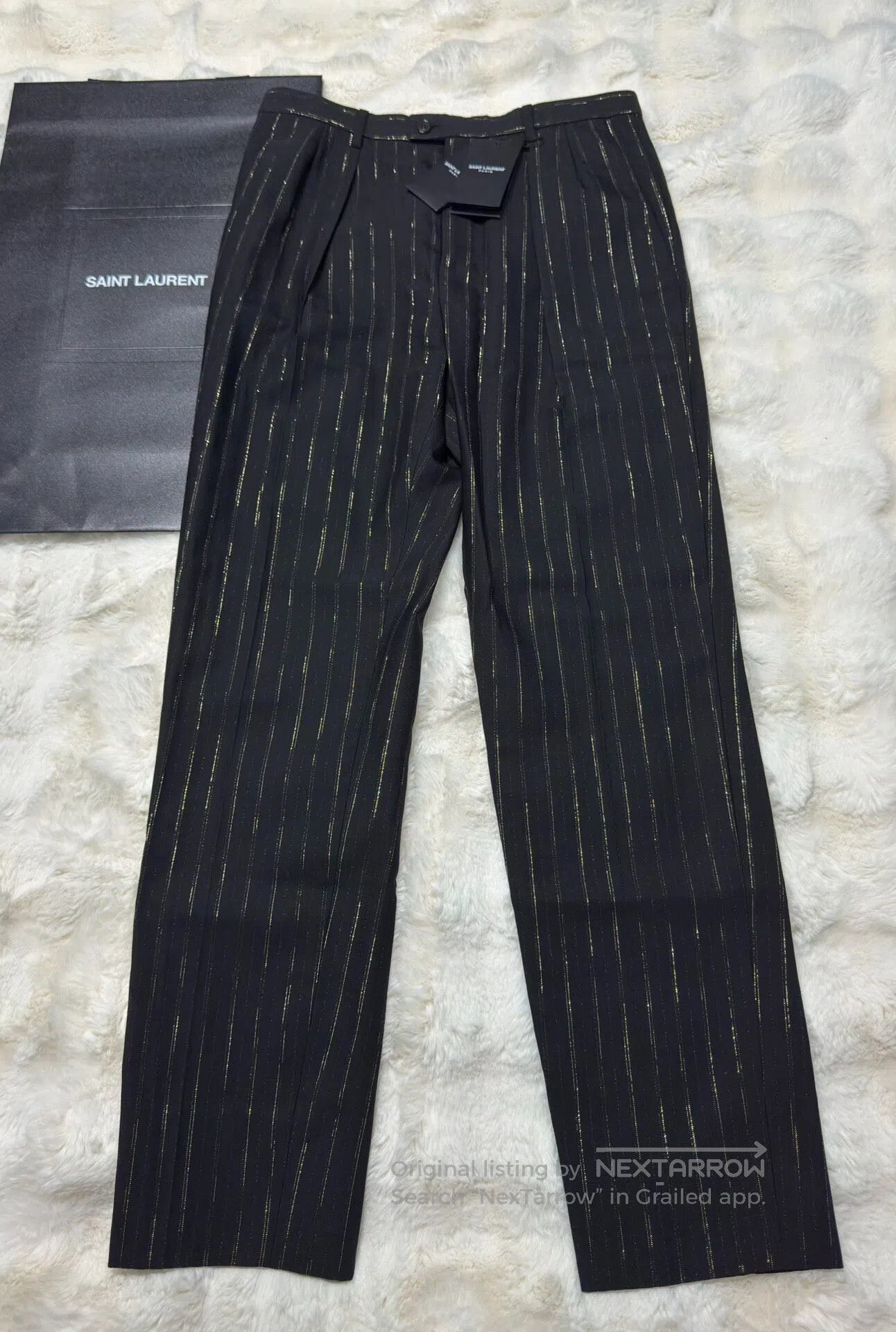 Saint Laurent Paris Saint Laurent Paris Black and gold dress pants| Size US 28 / EU 44 - 1 Thumbnail