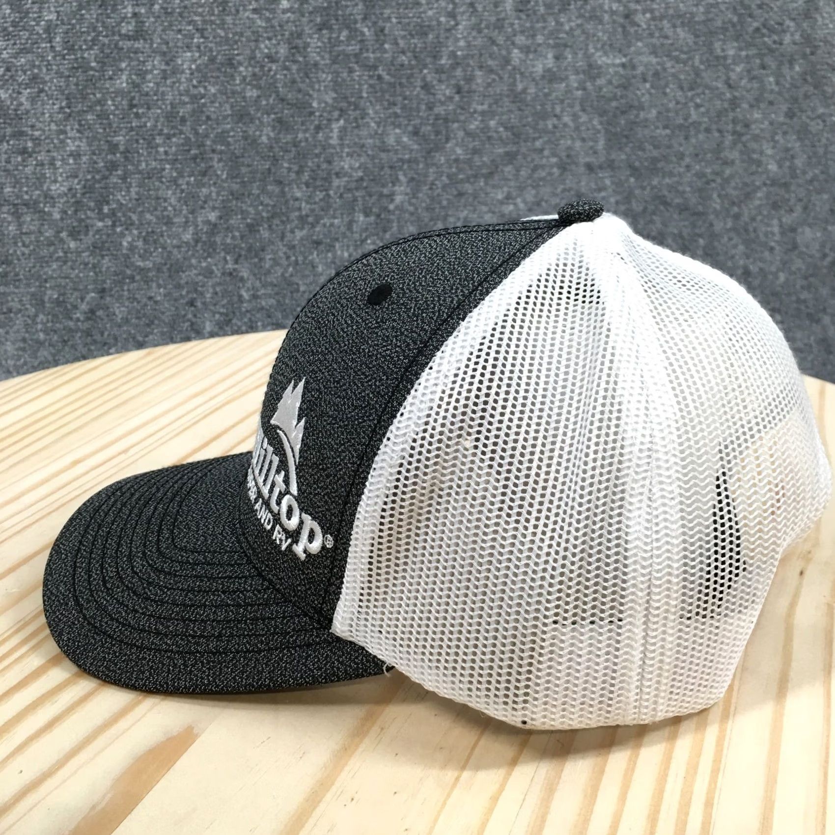 Camper Hilltop Camper And RV Trucker Hat Unisex Black One Size Curved Brim Embroidered Size ONE SIZE - 5 Thumbnail