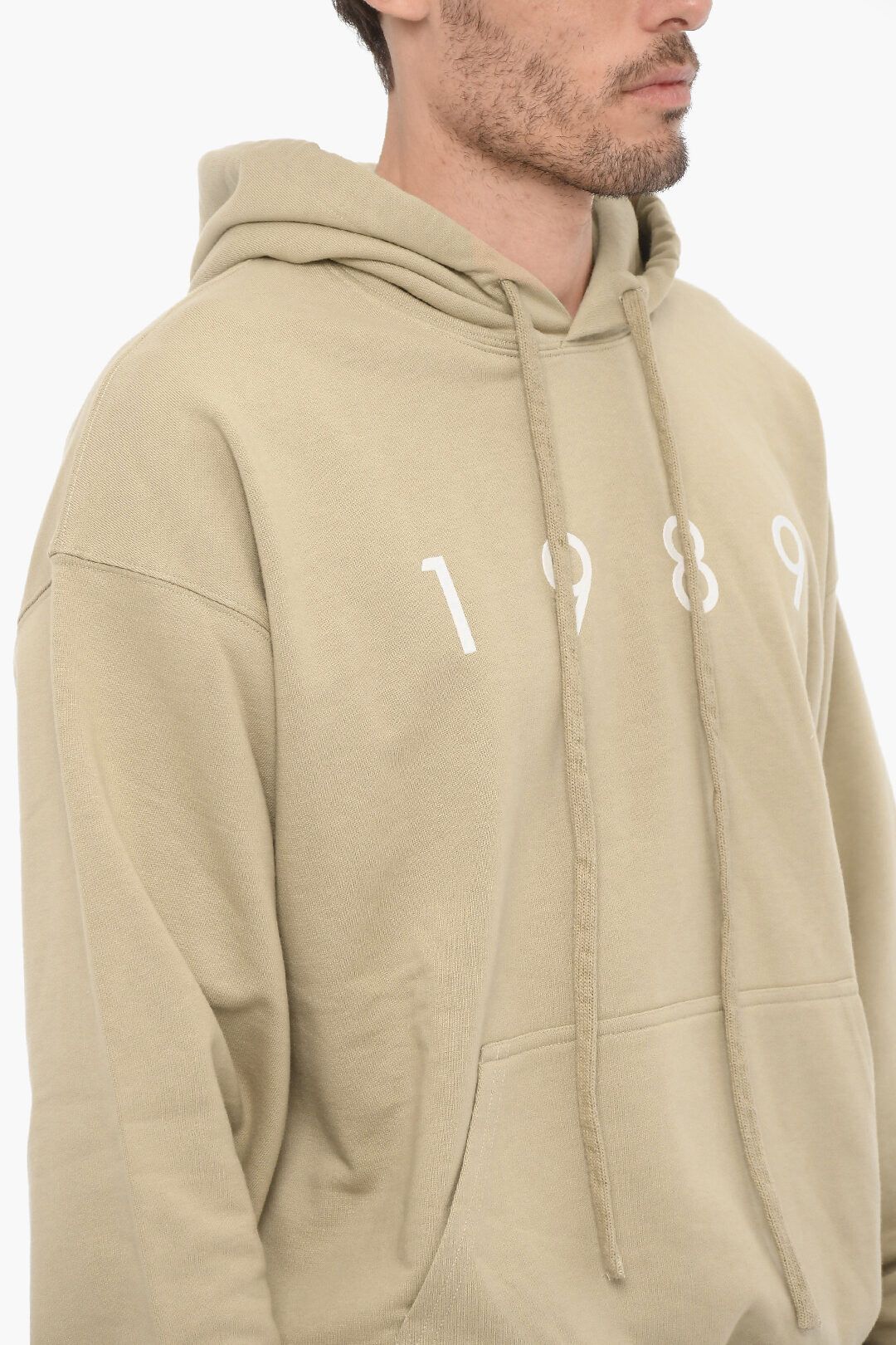 og1mm0423 Brushed Cotton Hoodie in Beige Sweatshirts Hoodies