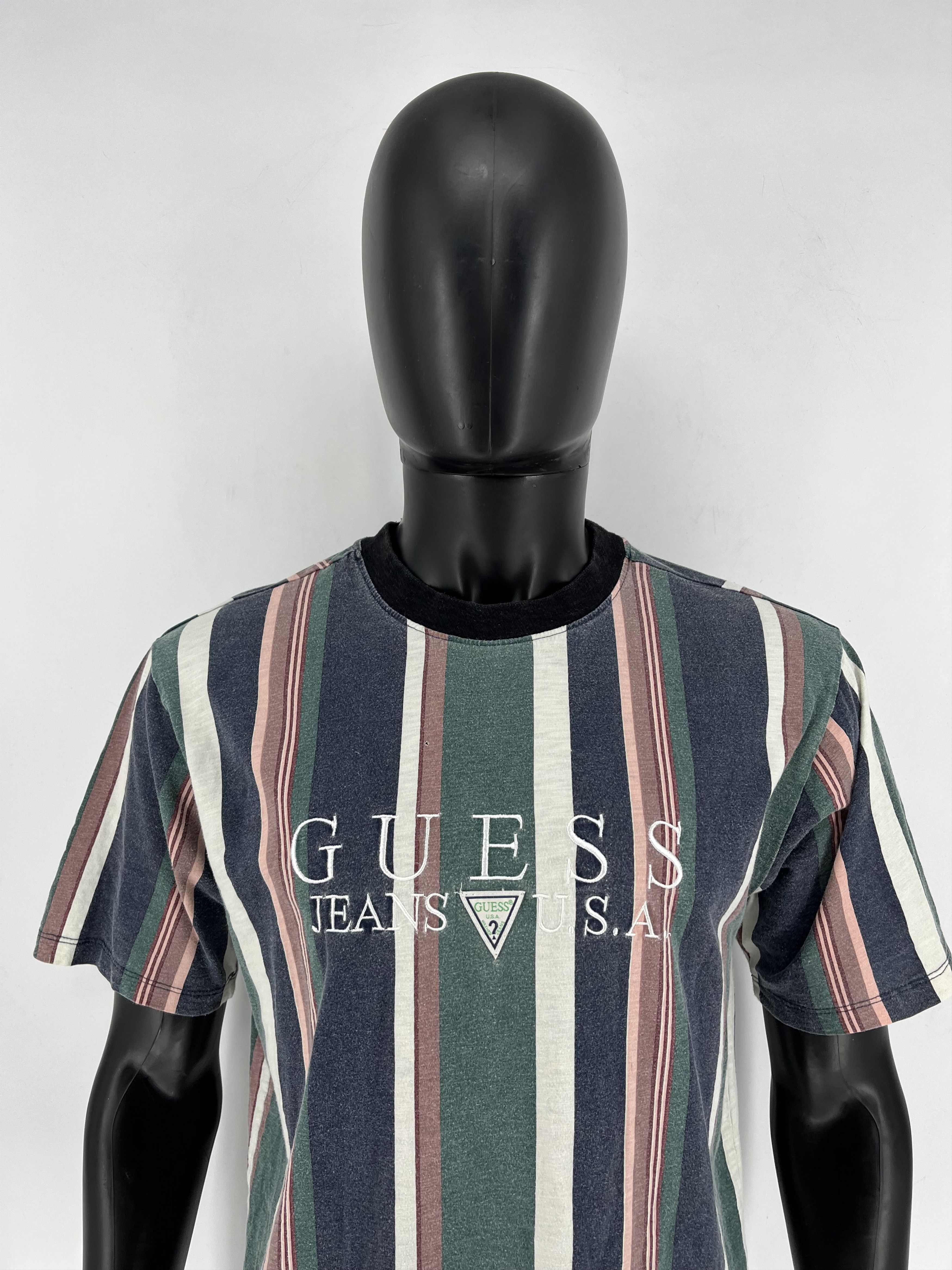 Guess × Vintage Vintage OG Guess Jeans USA Stripes Style Logo Shirt Size US S / EU 44-46 / 1 - 8 Thumbnail