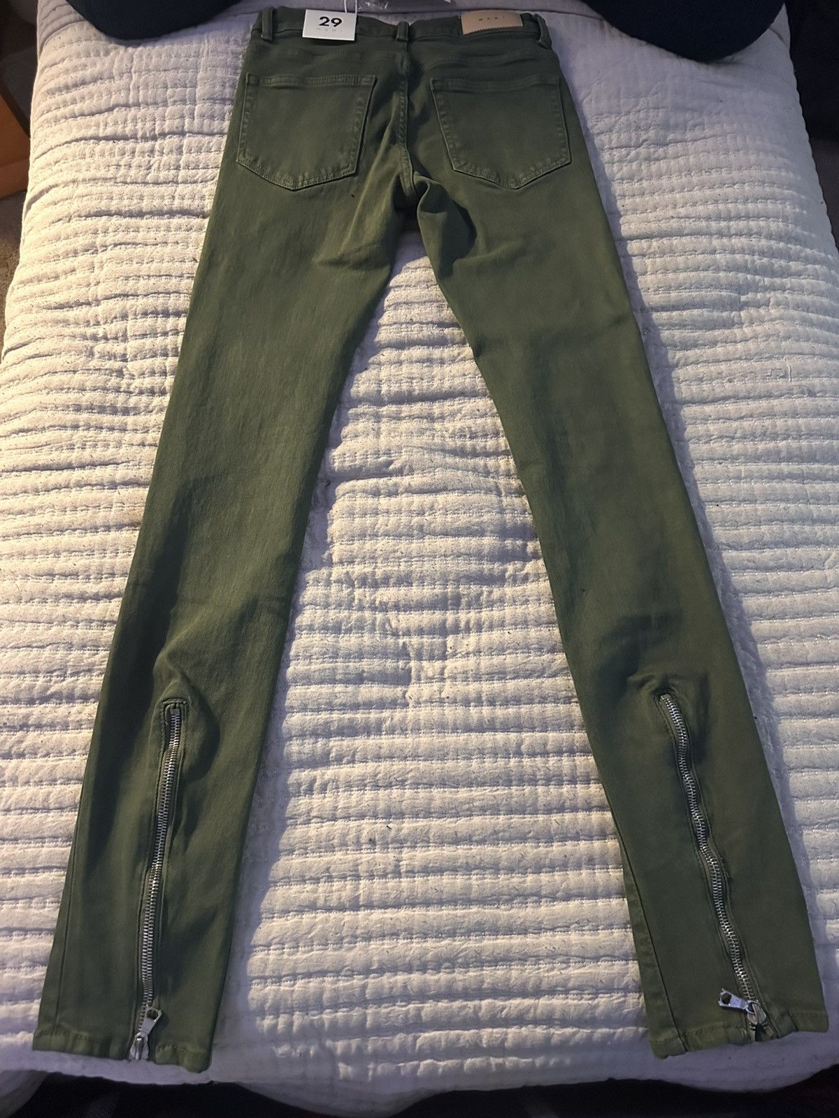 MNML MNML X491 Convertible Skinny Denim - Olive Size US 29 - 2 Thumbnail