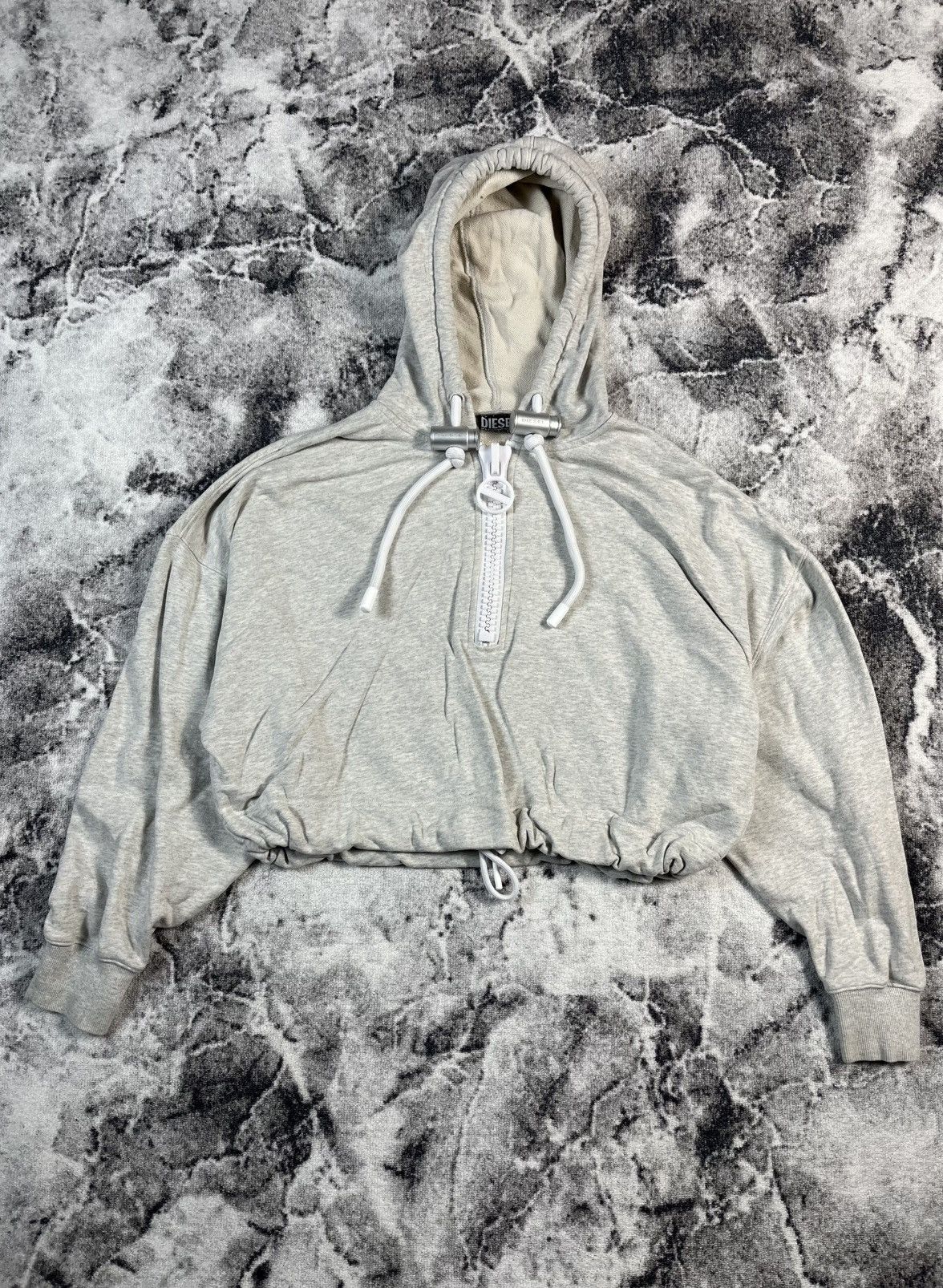 Diesel Diesel Cropped Half Zip Hoodie Big Hardware Size S / US 4 / IT 40 - 1 Thumbnail