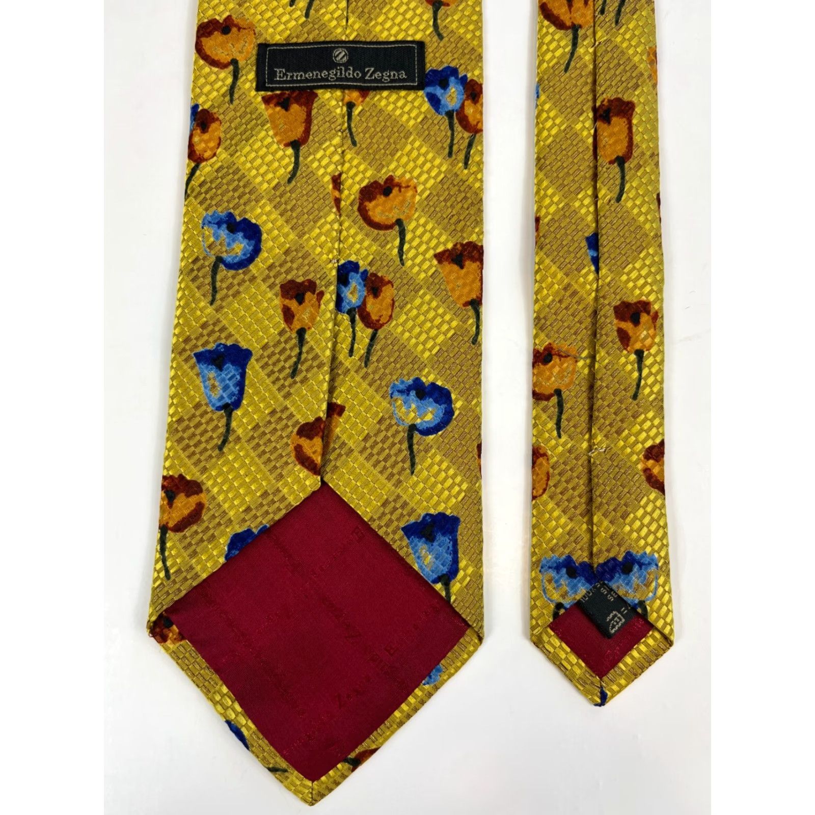 Ermenegildo Zegna VINTAGE Ermenegildo Zegna Mens Luxury Silk Tie Floral Tulips Made in Italy Size ONE SIZE - 6 Thumbnail