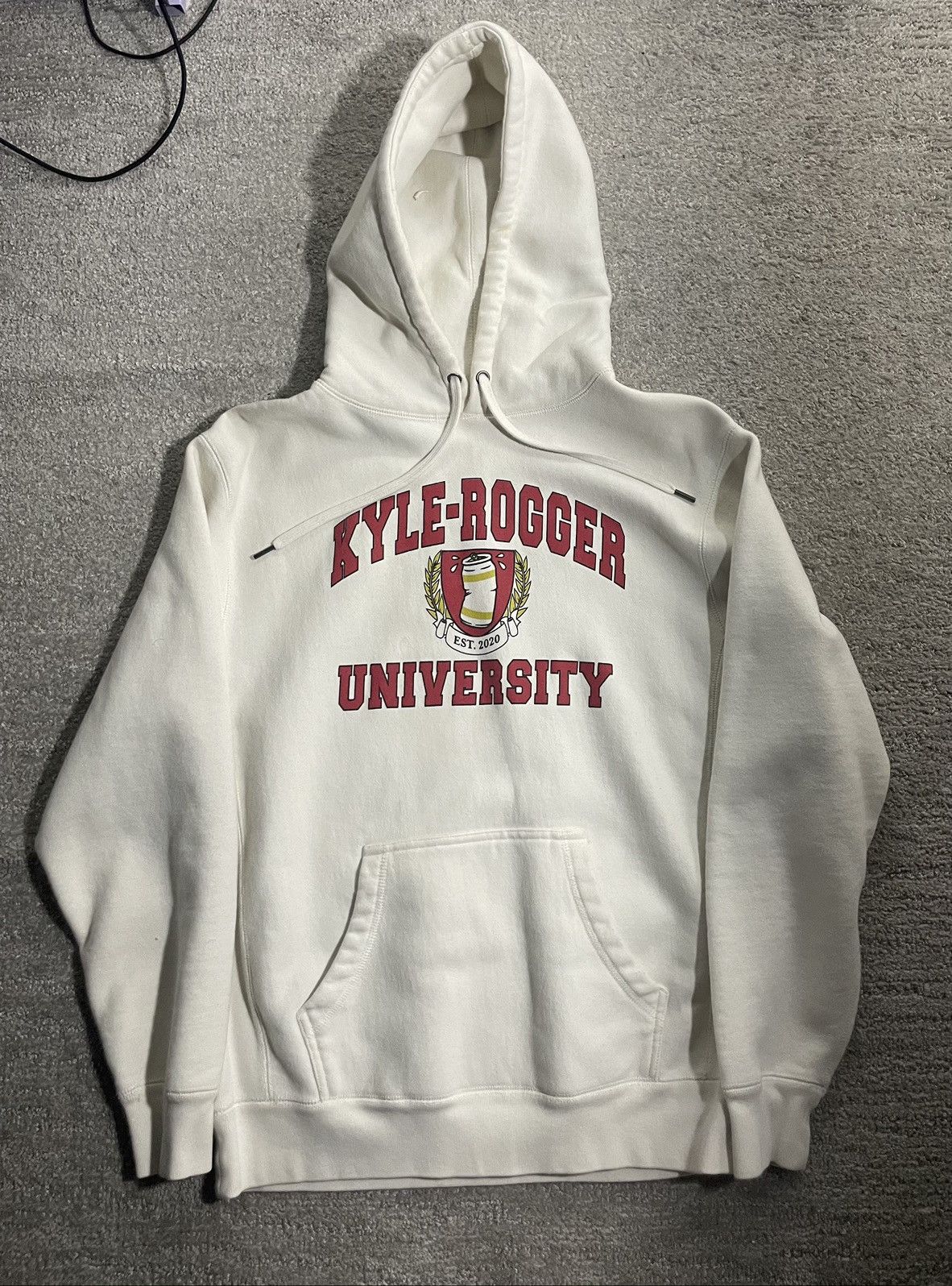 image of Drake Druski Kyle Roger Hoodie in White, Men's (Size Medium)