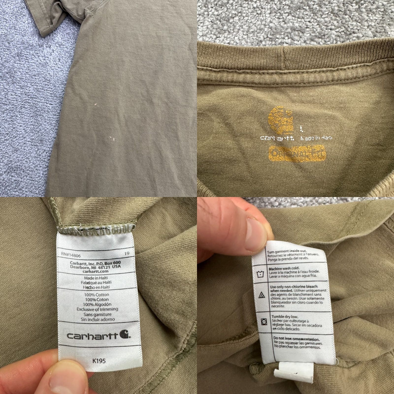 Carhartt VINTAGE Carhartt K195 Shirt Mens L Brown Crew Neck Graphic Tee 90s Outdoor Mens Size US L / EU 52-54 / 3 - 8 Thumbnail