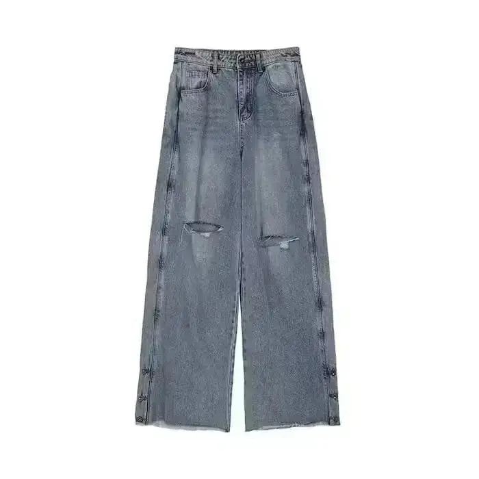 Japanese Brand Blue Ankle Ripped Baggy Denim Jeans Size US 30 / EU 46 - 3 Thumbnail