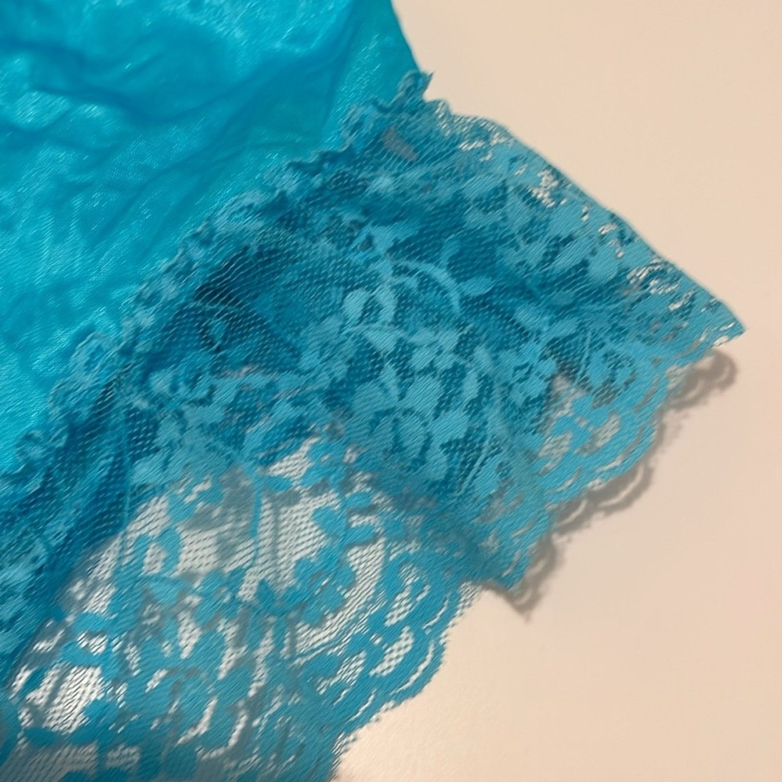 Vintage Nan Flower Brand Teal Blue Teddy Size Large Vintage Lingerie Size ONE SIZE - 4 Thumbnail