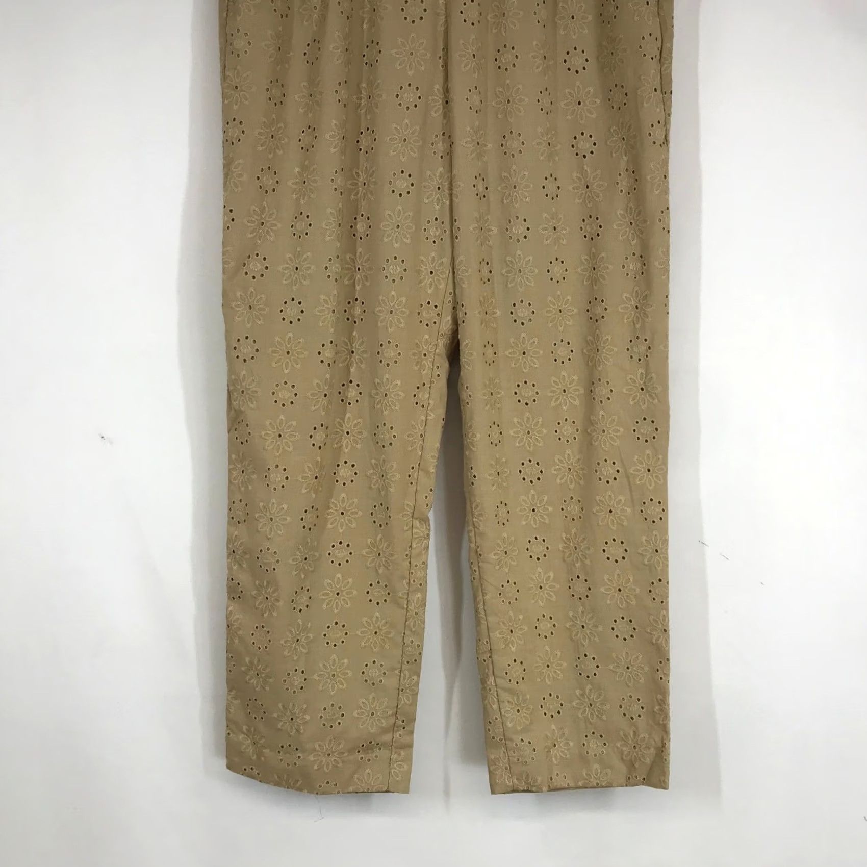 Ann Taylor Ann Taylor The Easy Ankle Pants Womens M NEW Tan Eyelet High Rise Tapered Size 32" / US 10 / IT 46 - 3 Thumbnail