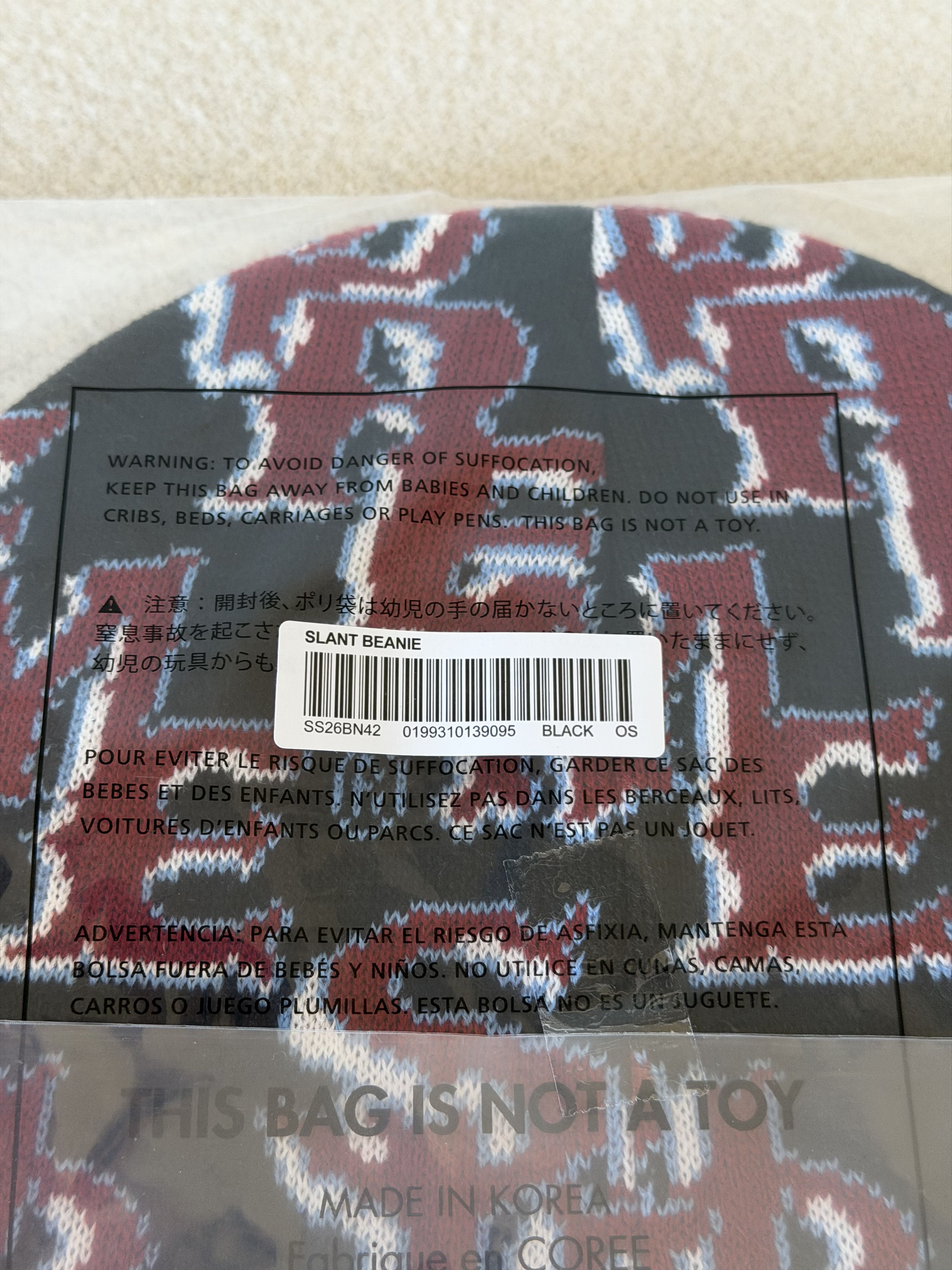 Supreme Supreme Slanted Gothic Outline Beanie in Black Red Size ONE SIZE - 3 Thumbnail