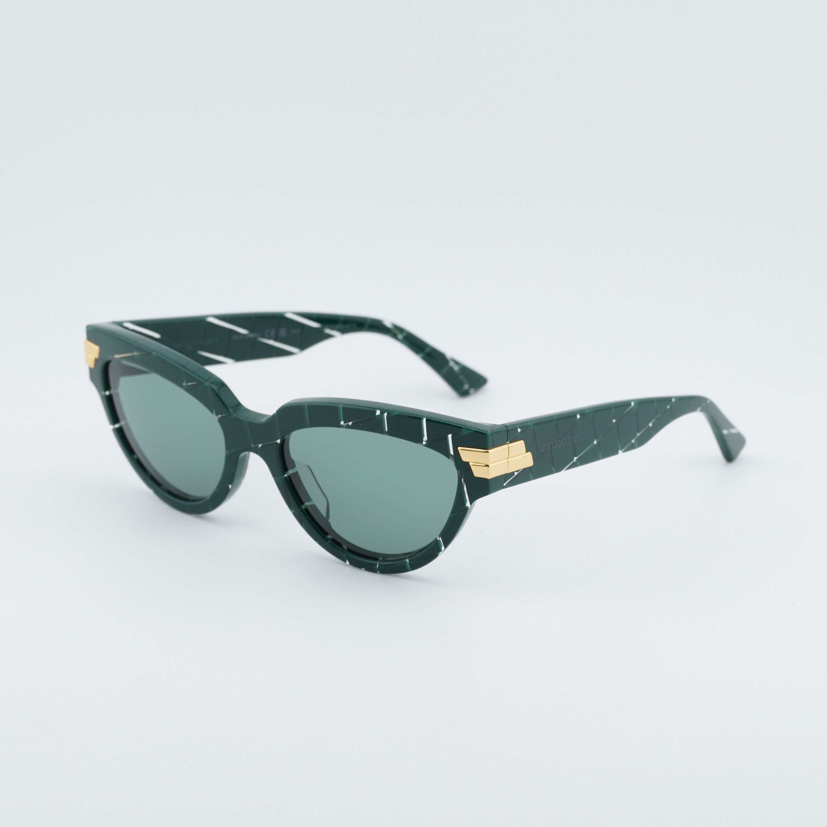 Bottega Veneta Bottega Veneta BV1035S 004 Sunglasses Green Cat Eye Frame Size ONE SIZE - 7 Thumbnail