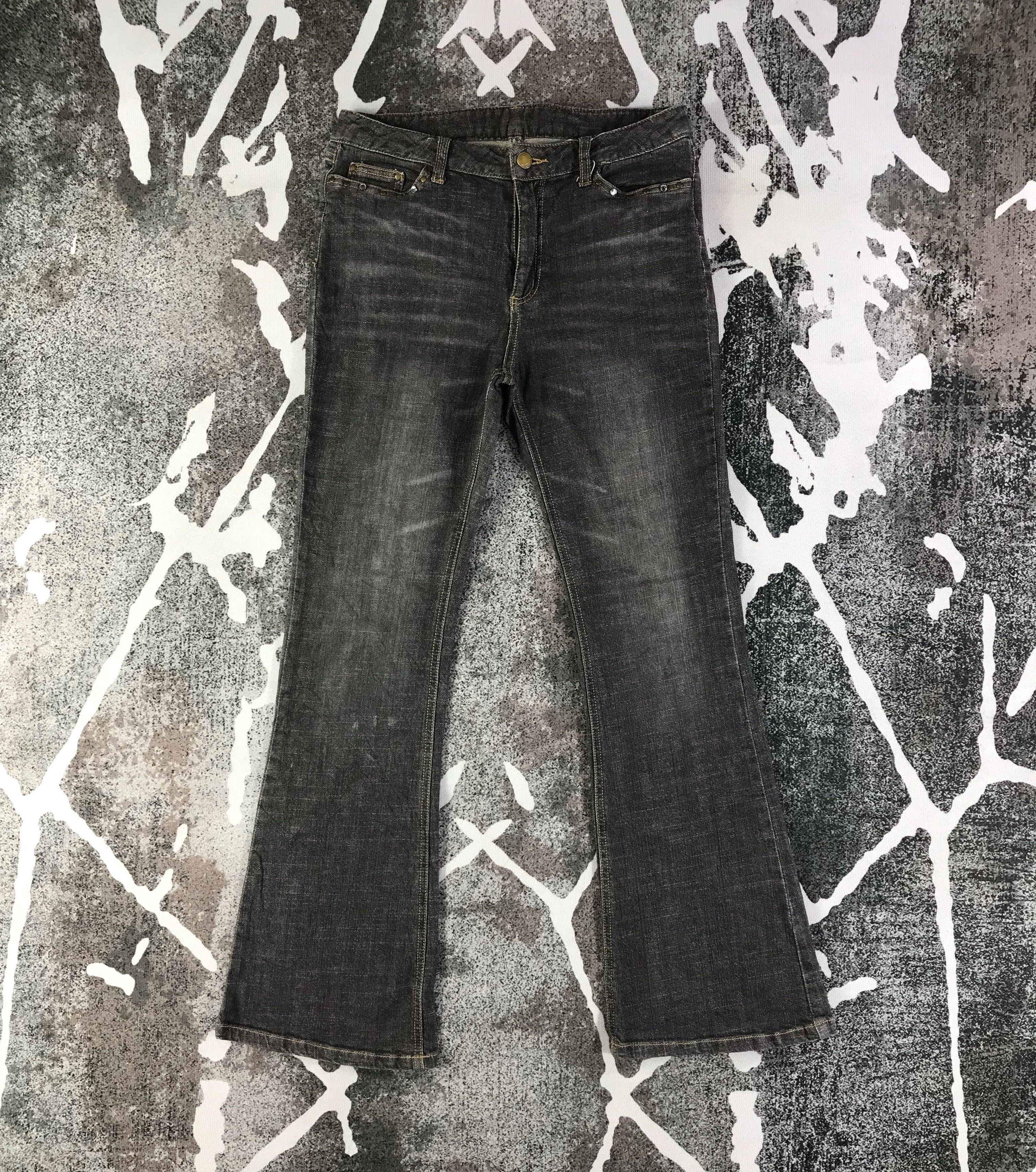 Japanese Brand Browdwin Jeans Faded Black Flare Denim KJ1587 Size 29" - 1 Thumbnail