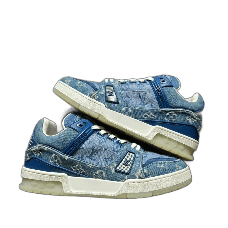 Louis Vuitton Louis Vuitton LV Trainer Blue Denim Sneakers Size US 6.5 / EU 39-40 - 1 Thumbnail