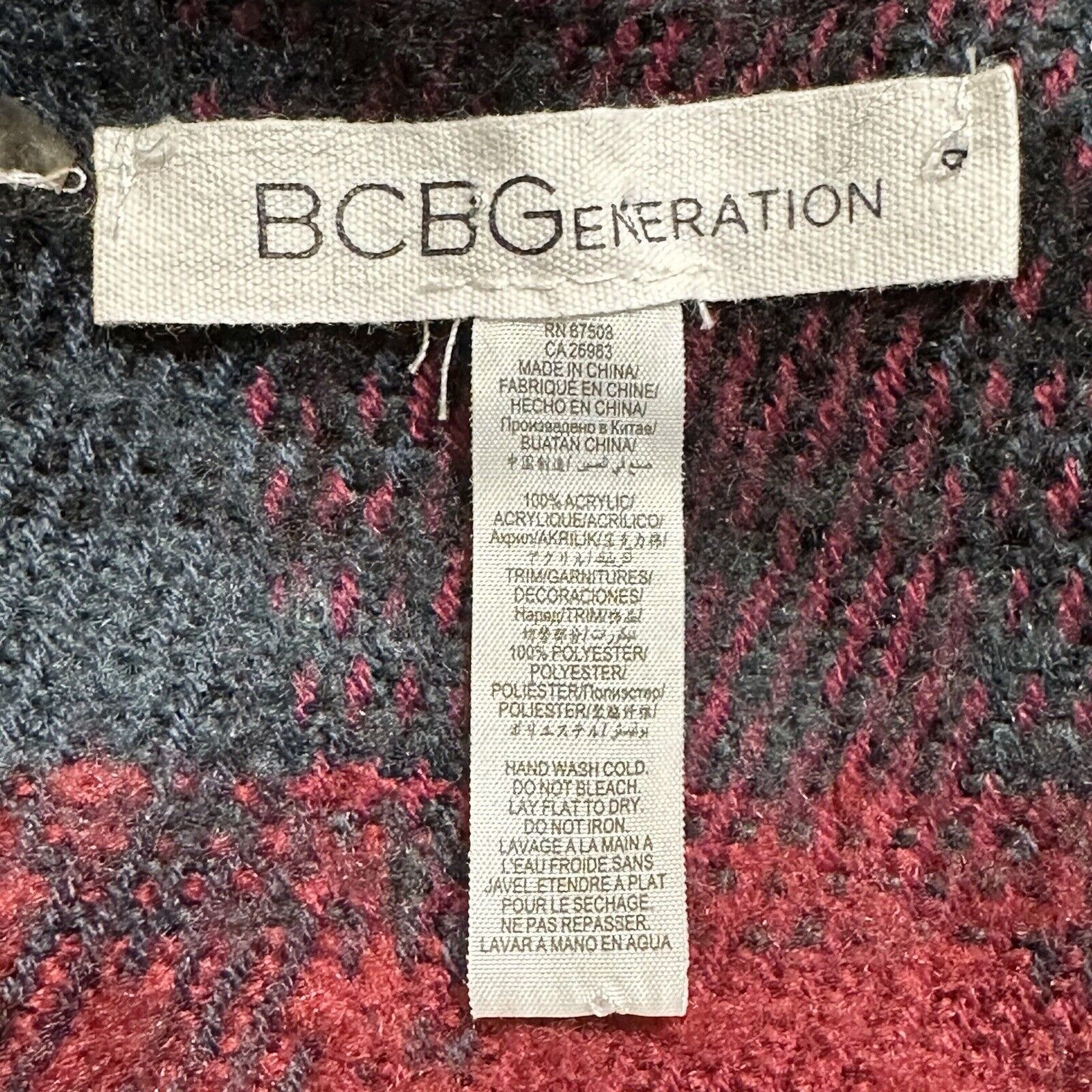 Other BCBGeneration One Size Poncho Sweater Turtleneck Red =Tunic Size ONE SIZE - 3 Thumbnail