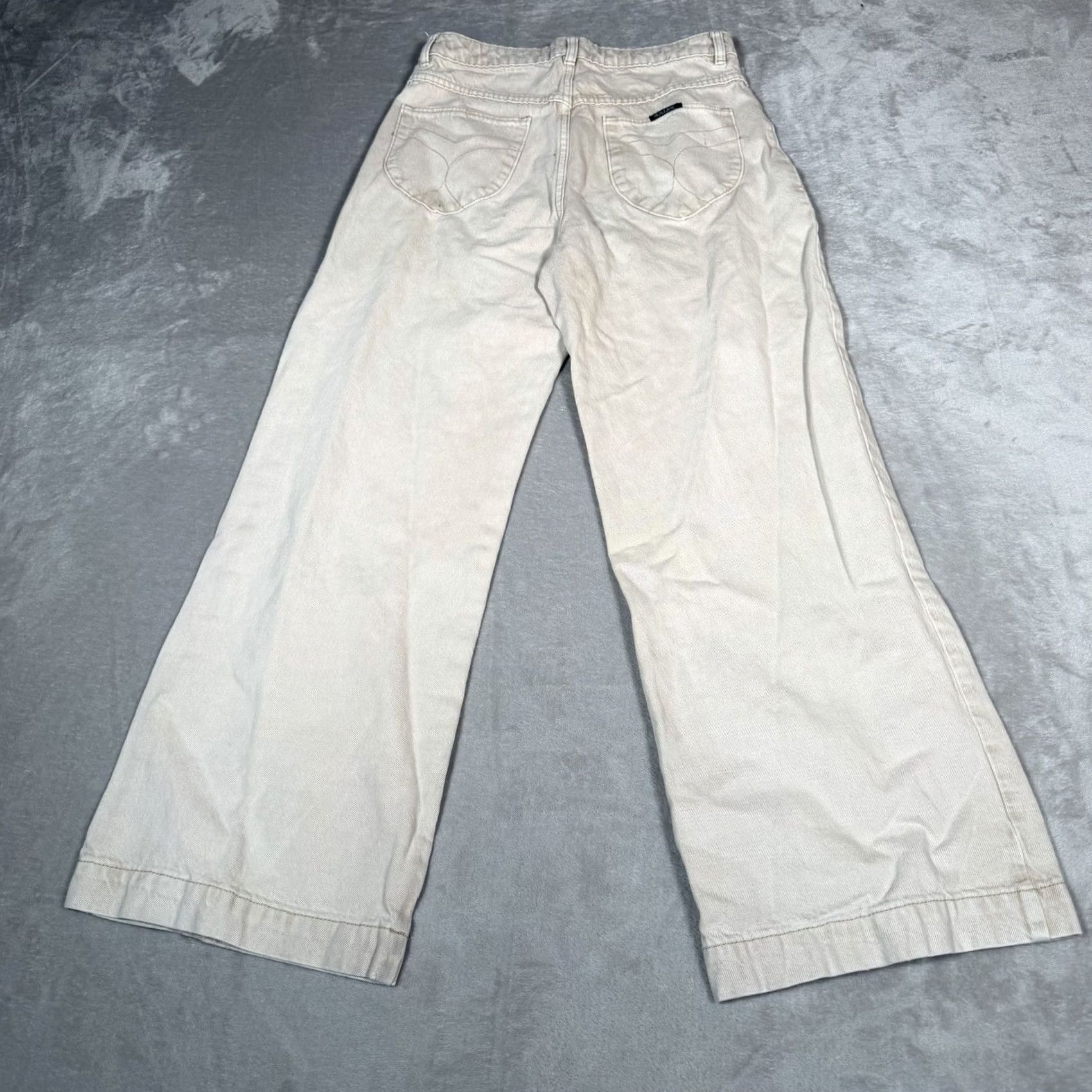 Vintage Rolla’s Sailor Jeans Beige 29 High Rise Wide Leg 5-Pocket Denim Pants Womens Regular Size 29 Jeans Hanwears? Size 29" - 7 Thumbnail