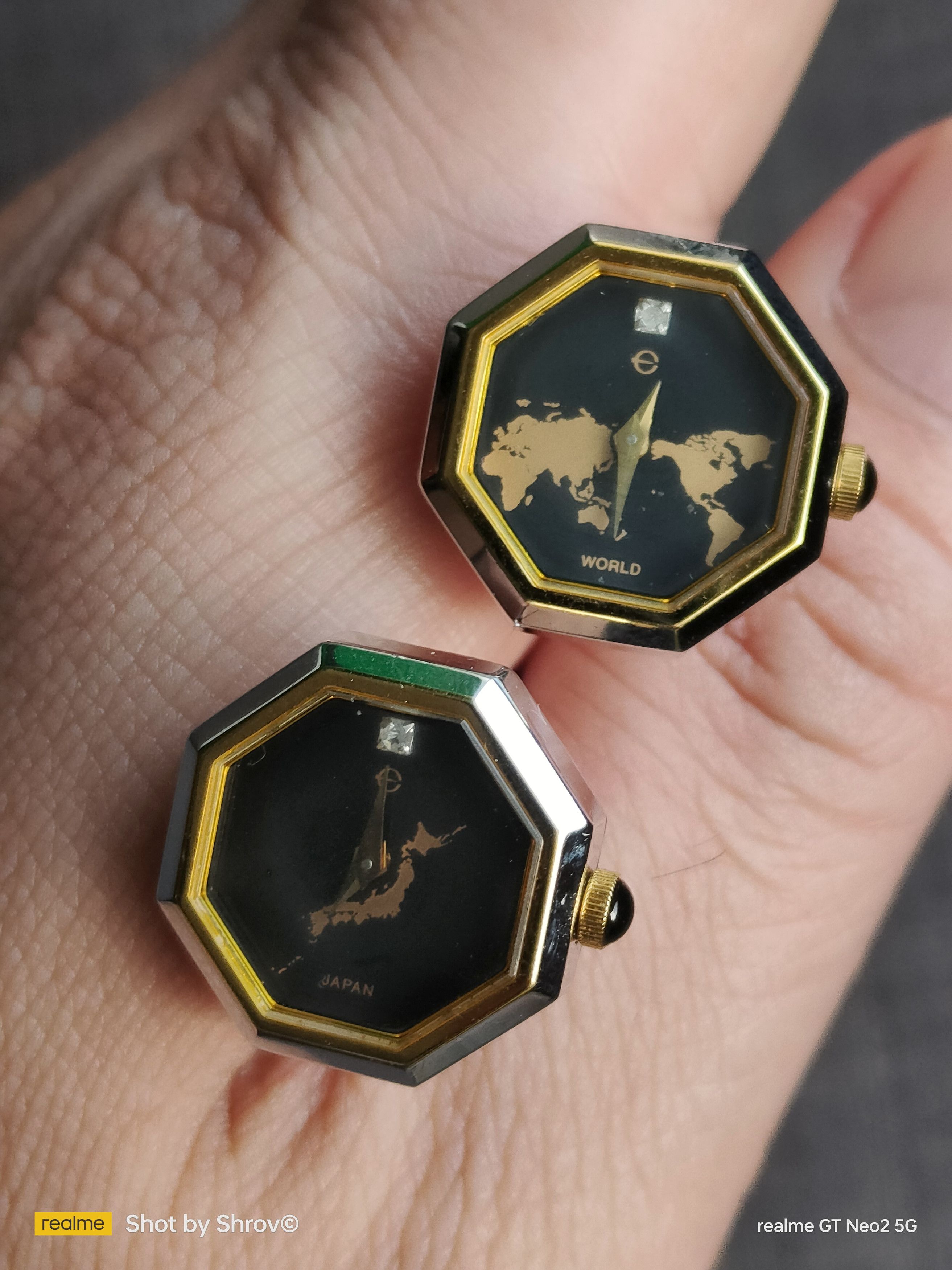 Elgin National Watch Company VINTAGE ELGIN CUFFLINKS 1980s RARE UNIT Elgin World Time Size ONE SIZE - 3 Thumbnail