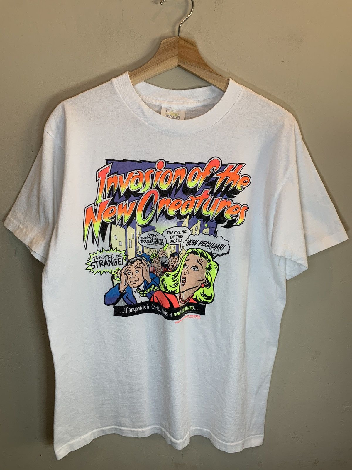 Vintage RARE* Vintage 80’s Jesus Living Epistles Invasion Art Shirt Size US L / EU 52-54 / 3 - 1 Thumbnail