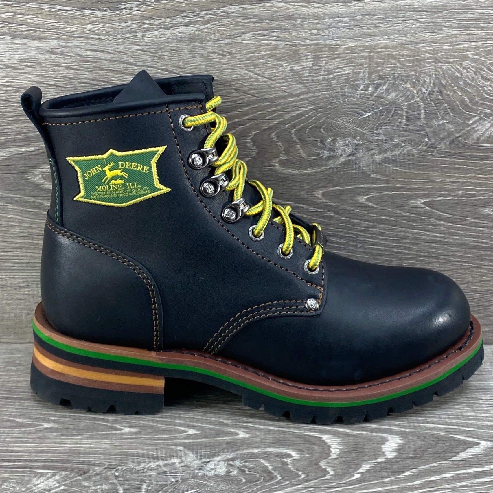 SKECHERS Skechers John Deere Mens 7 Black Leather Cascades Work Boots Lugged Soles NEW Size US 6 / EU 39 - 2 Thumbnail