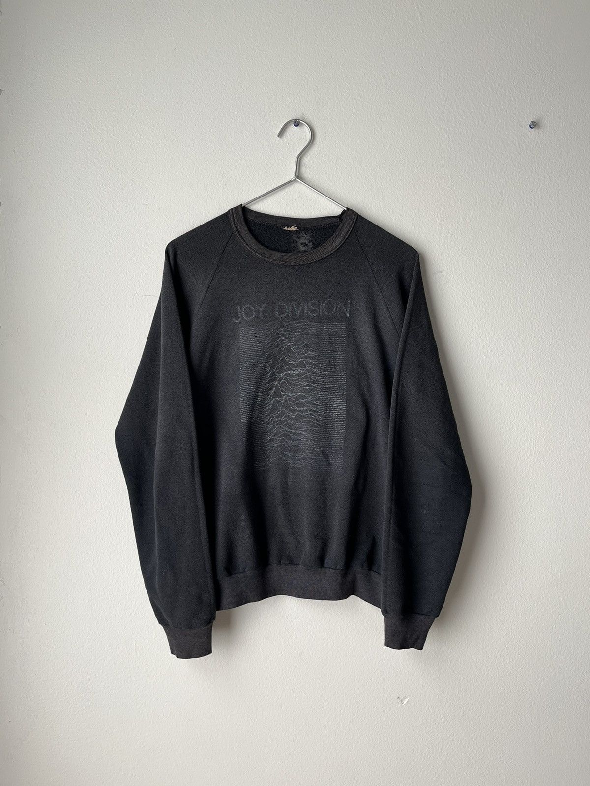 image of Vintage Original 80's Joy Division Unknown Pleasures Sweatshirt in Black, Men's (Size Small)