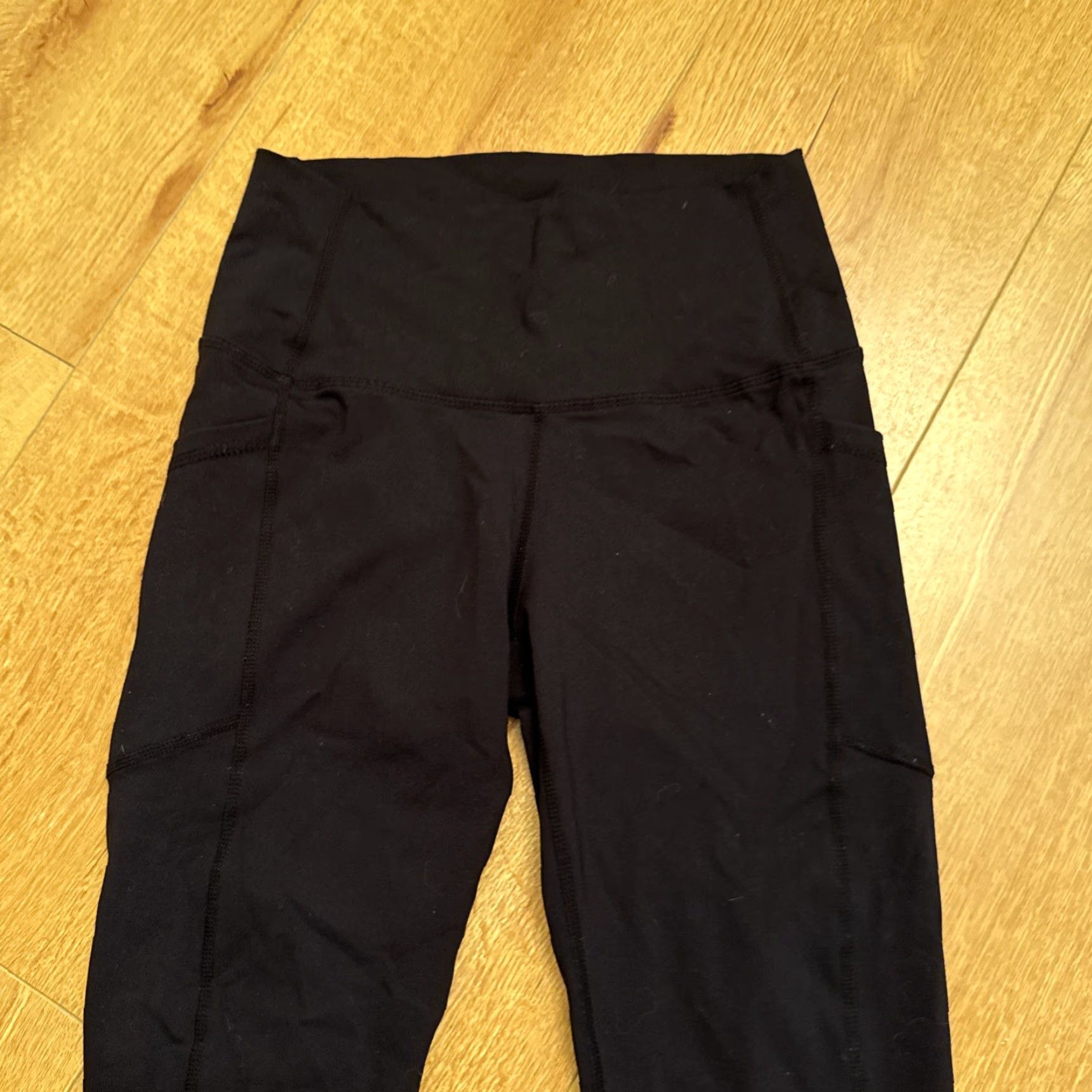 Vintage Buff Bunny Leggings Women's High-Waisted Compression Full Length Side Pockets Small Black Workout Gym Size 28" / US 6 / IT 42 - 2 Thumbnail