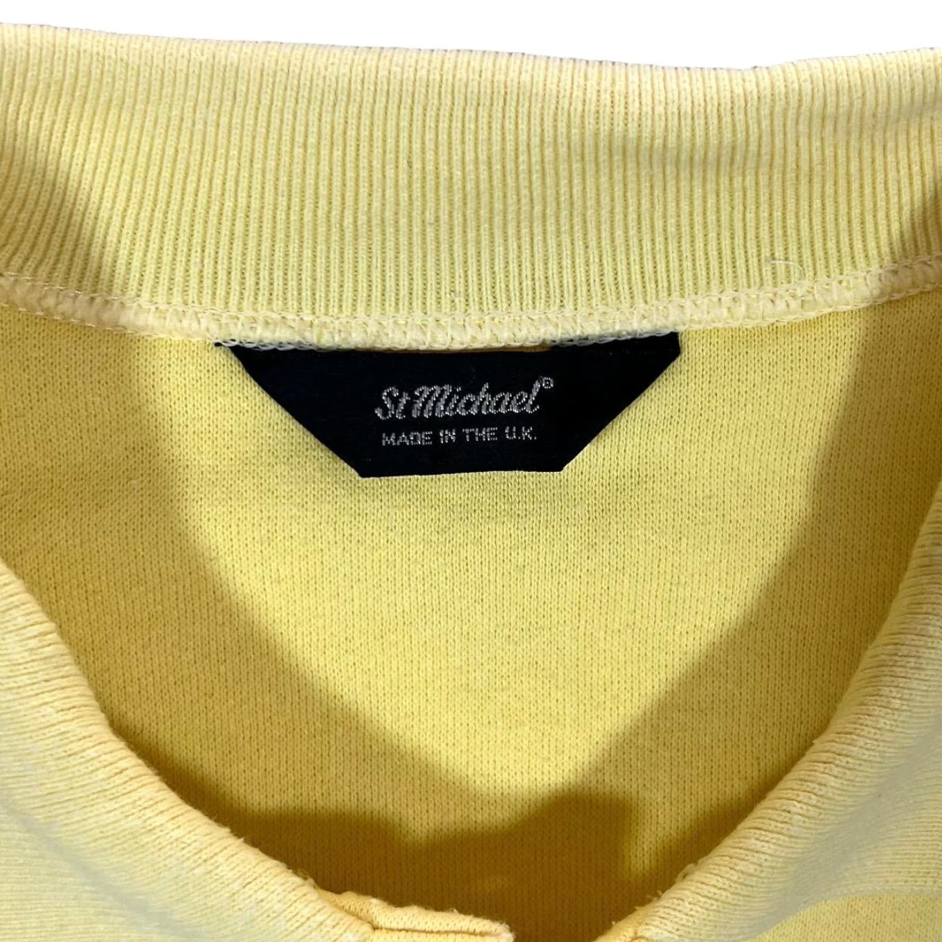 Vintage VINTAGE 90s ST MICHAEL Marks & Spencer Yellow Collared Sweatshirt Medium Mens Sweatshirt Pullover Size US M / EU 48-50 / 2 - 3 Thumbnail