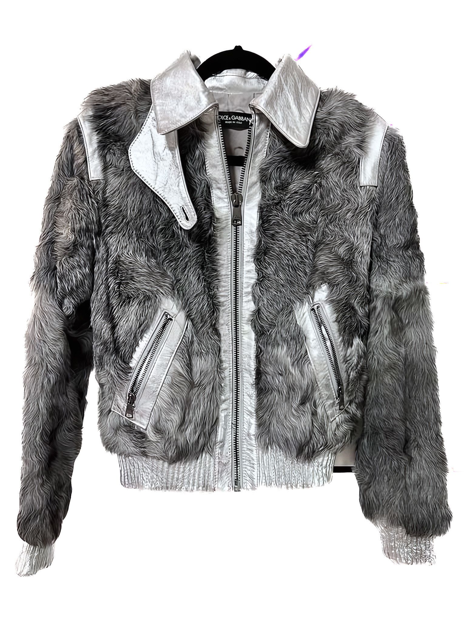 Dolce & Gabbana GOAT FUR LEATHER JACKET Size XS / US 0-2 / IT 36-38 - 1 Thumbnail