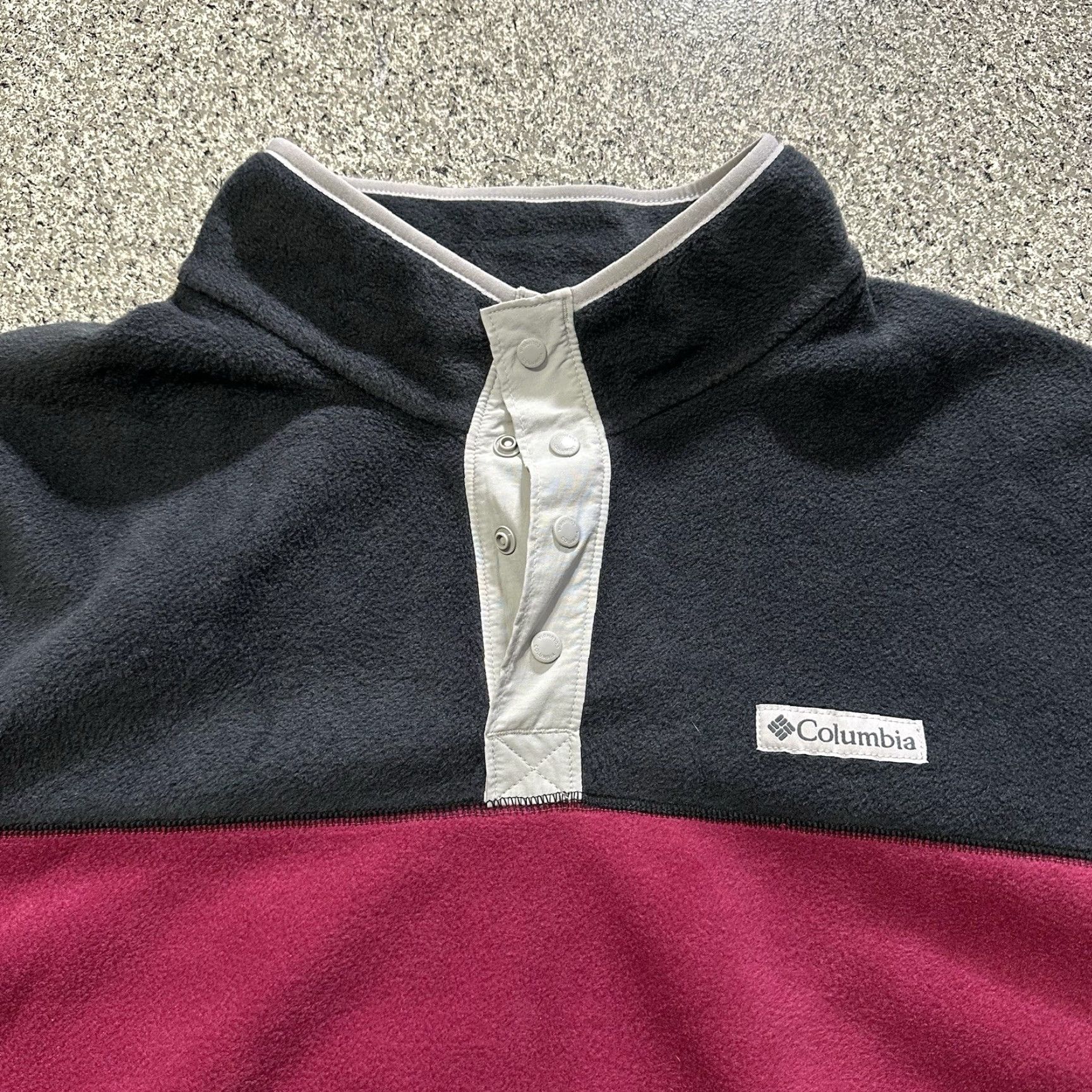 Pinko Columbia Fleece Pullover Mens 3XLT Big & Tall Snap Mock Neck Pink Black Long Sleeve Sweatshirt Size US XXL / EU 58 / 5 - 3 Thumbnail