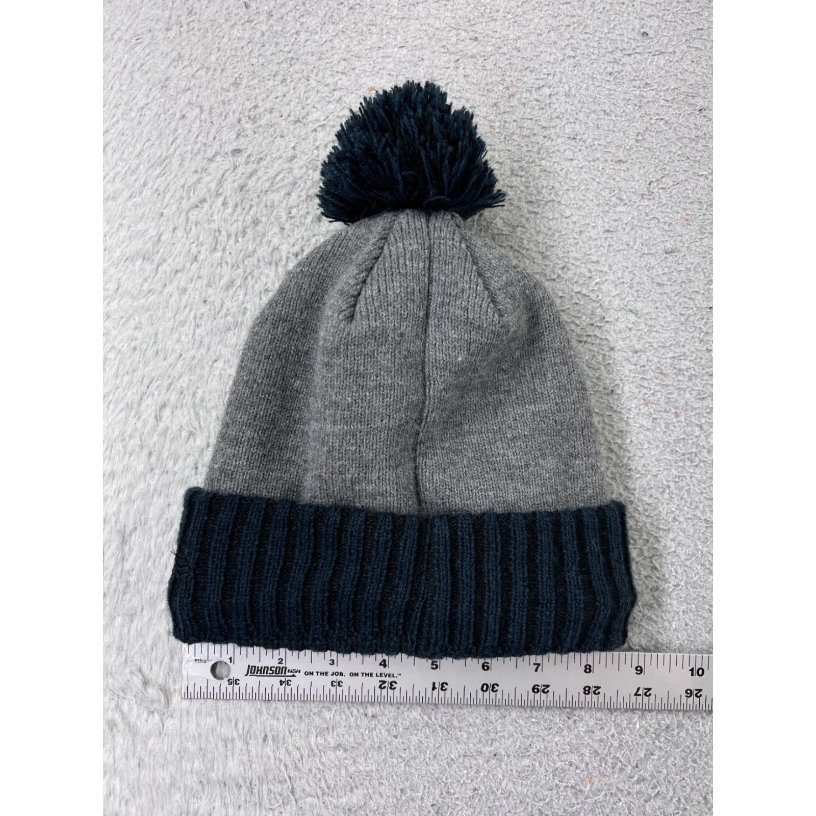 New Era New Era Beanie Hat Adult One Size Blue Gray Knit Wool Acrylic Poly Pom Size ONE SIZE - 4 Thumbnail