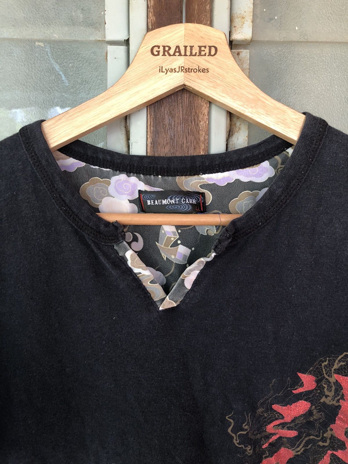 Japanese Brand Vintage Beaumont Carr Japanese Sukajan Dragon Shirt Tee Size US S / EU 44-46 / 1 - 13 Thumbnail